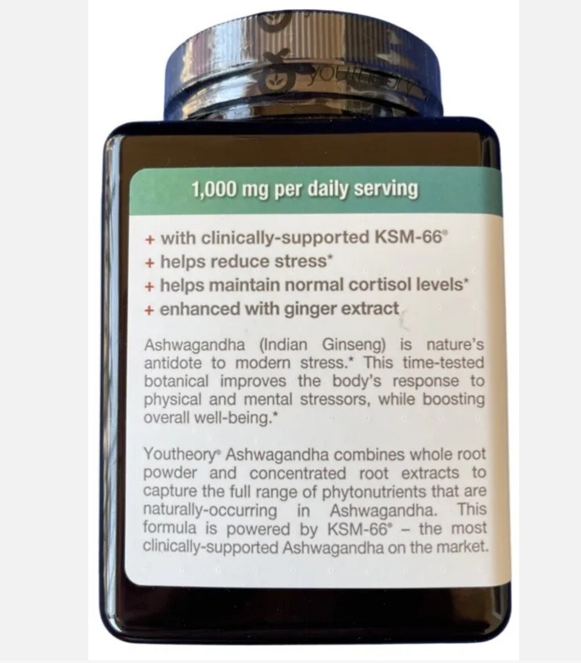 youtheory ashwagandha 1000 mg., 150 Capsules – Fresh! – Free Shipping!