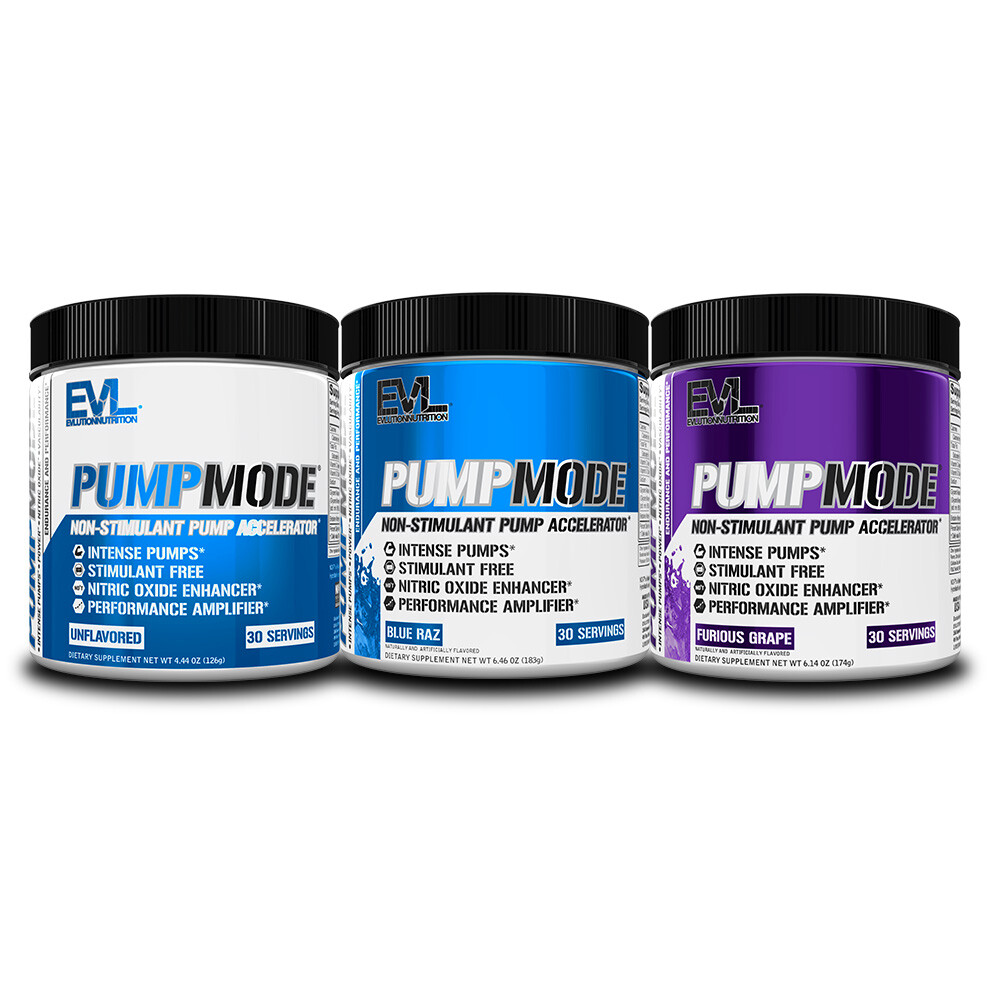 Evlution Nutrition PumpMode – Stim Free Pre Workout – 30 Servings – All Flavors