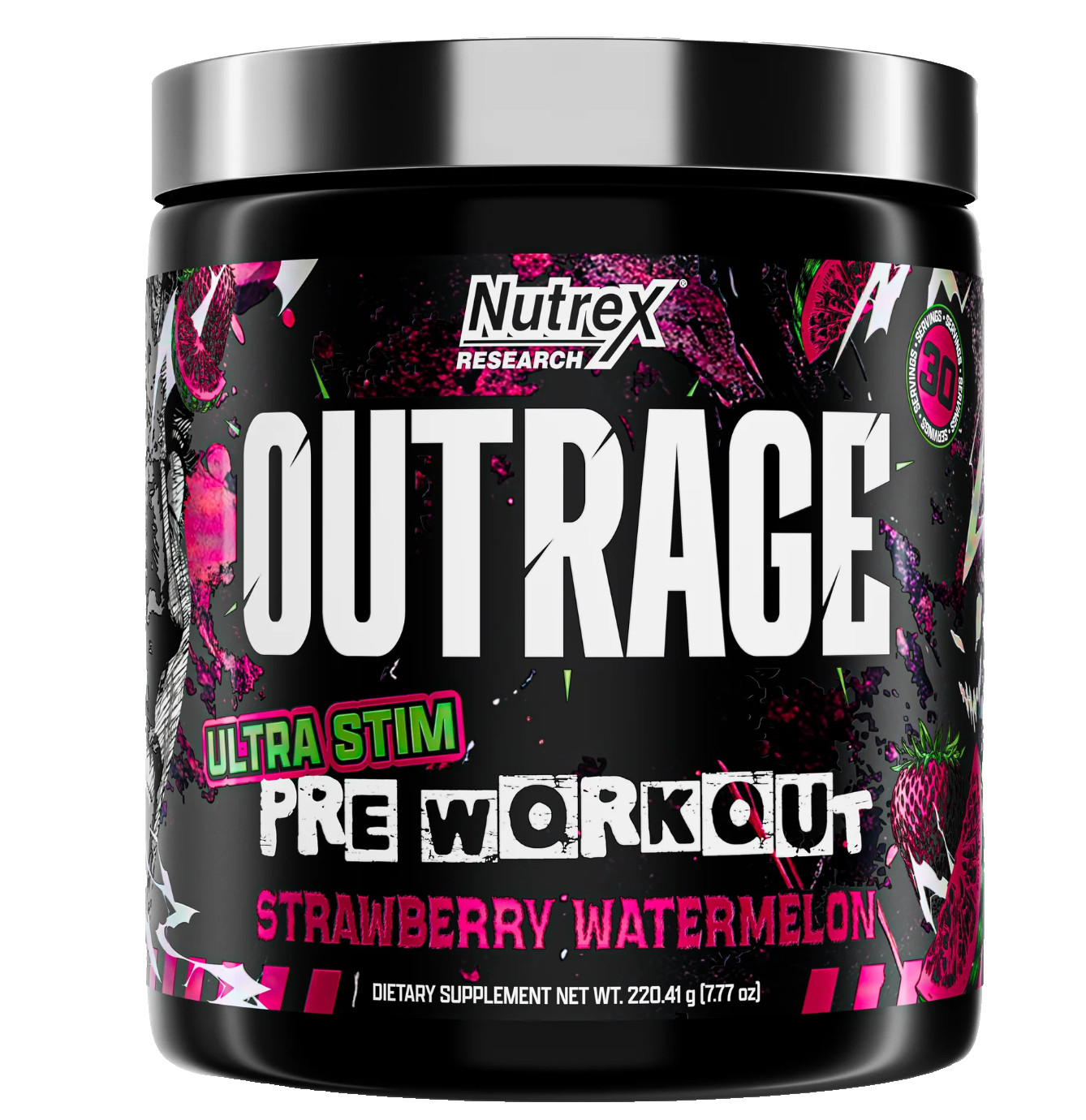 Nutrex OUTRAGE Pre-Workout Powder 30 Servings Dietary Supplement.