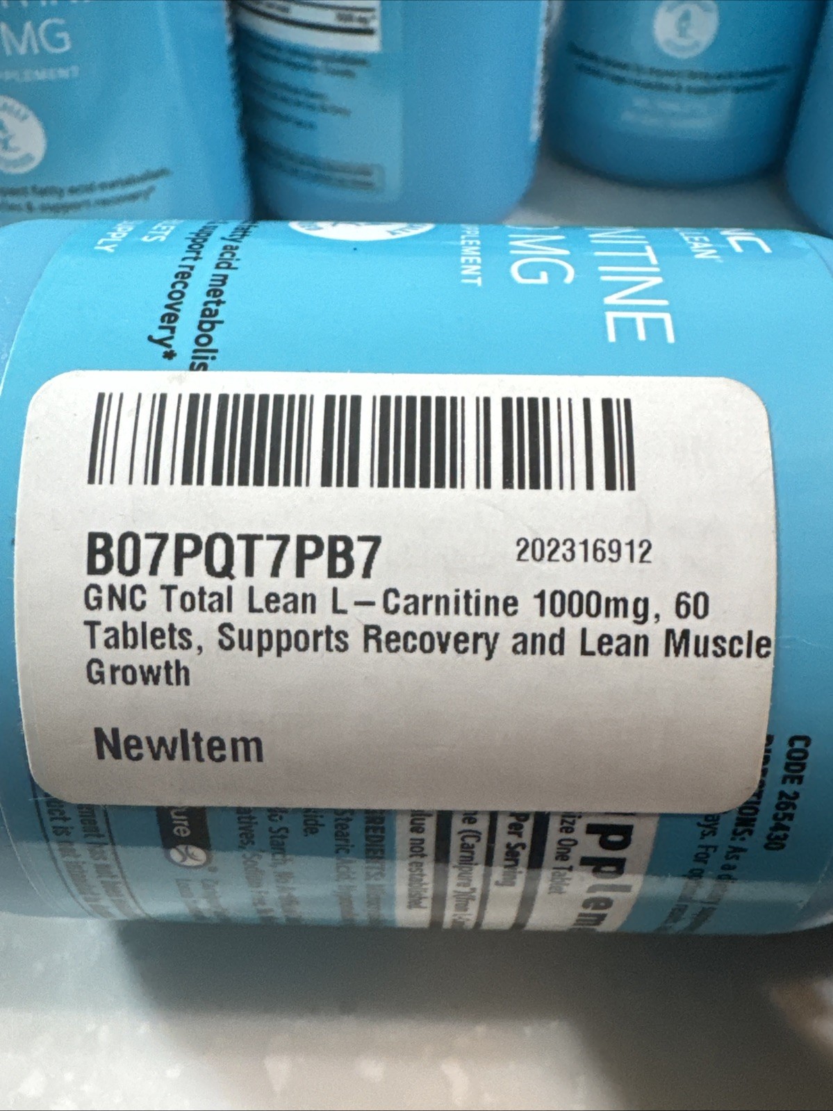 GNC Total Lean L-Carnitine 1000mg 60 Tablets Lean Muscles Exp. 03/2028