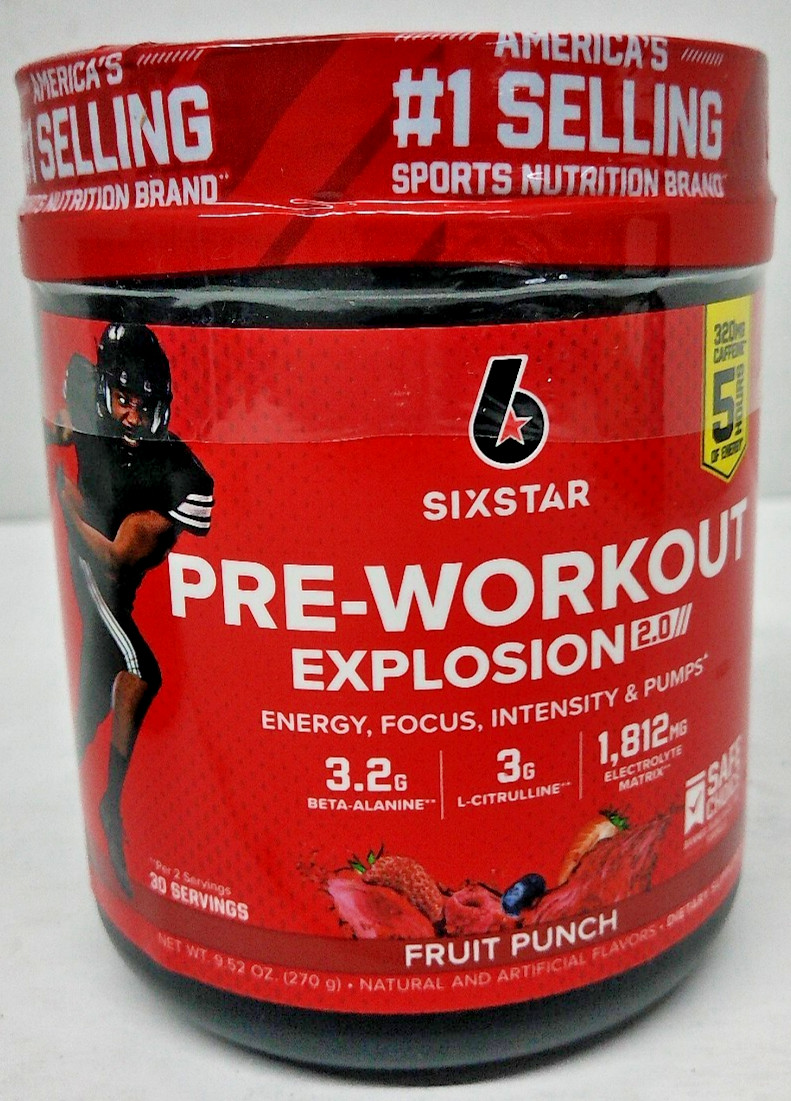 Six Star Pre-Workout Explosion 2.0 Fruit Punch, 9.52 oz