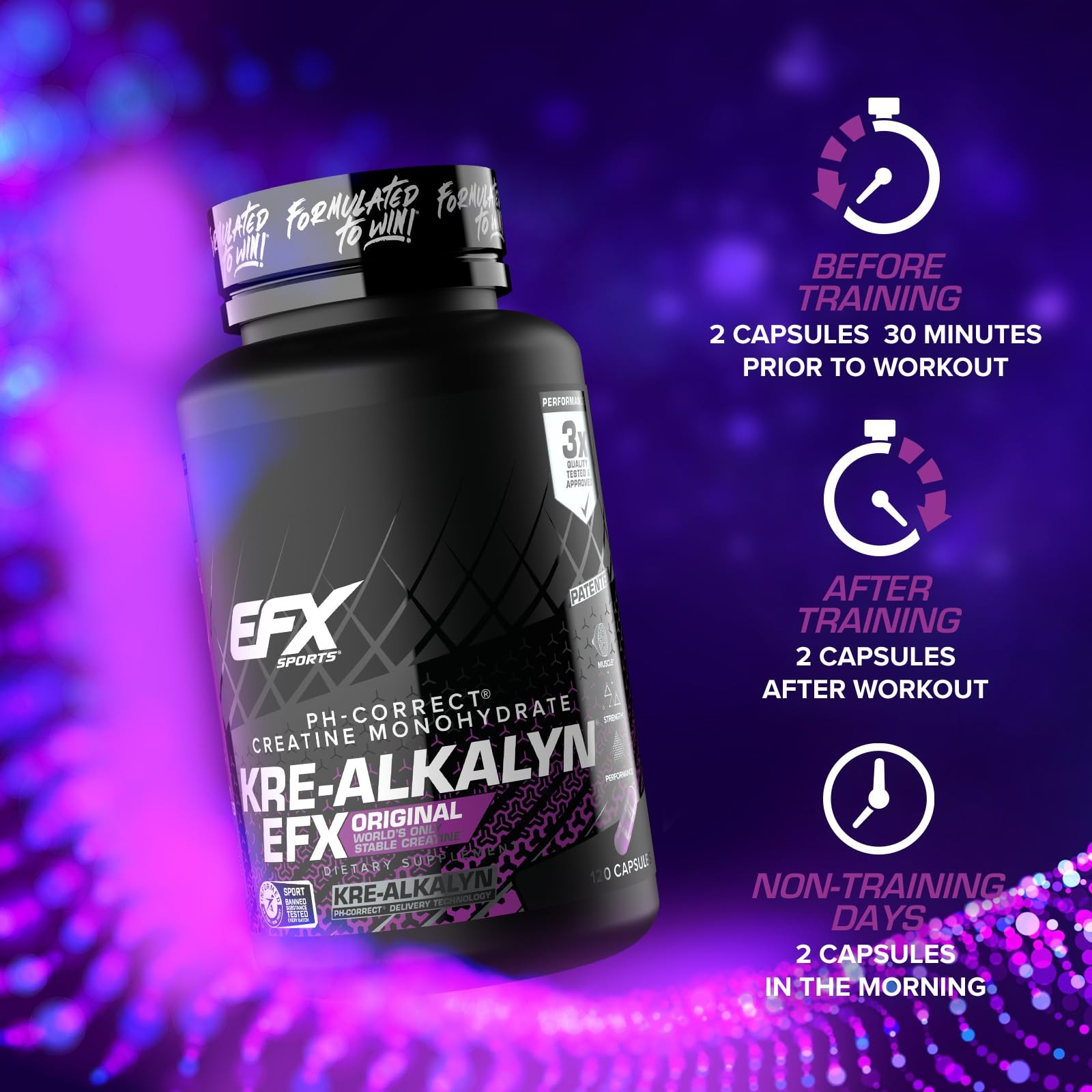 Kre-Alkalyn EFX | pH Correct Creatine Monohydrate Pill Supplement | Strength,…