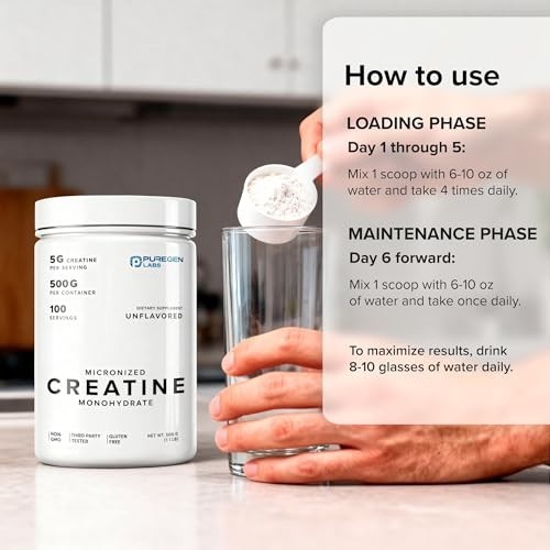 Micronized Creatine Monohydrate Powder 500g – Pure Unflavored, No Additives, 100