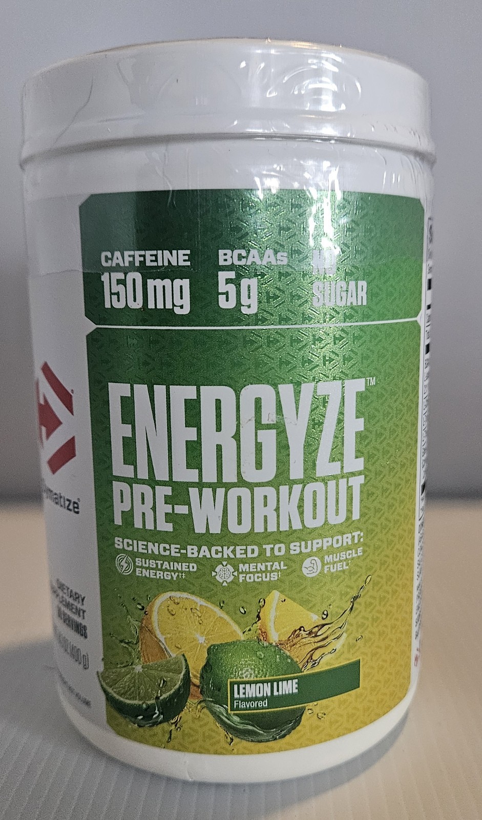 Sealed Dymatize Energyze Pre-Workout – Lemon Lime- 14.1 oz, BB:10/26