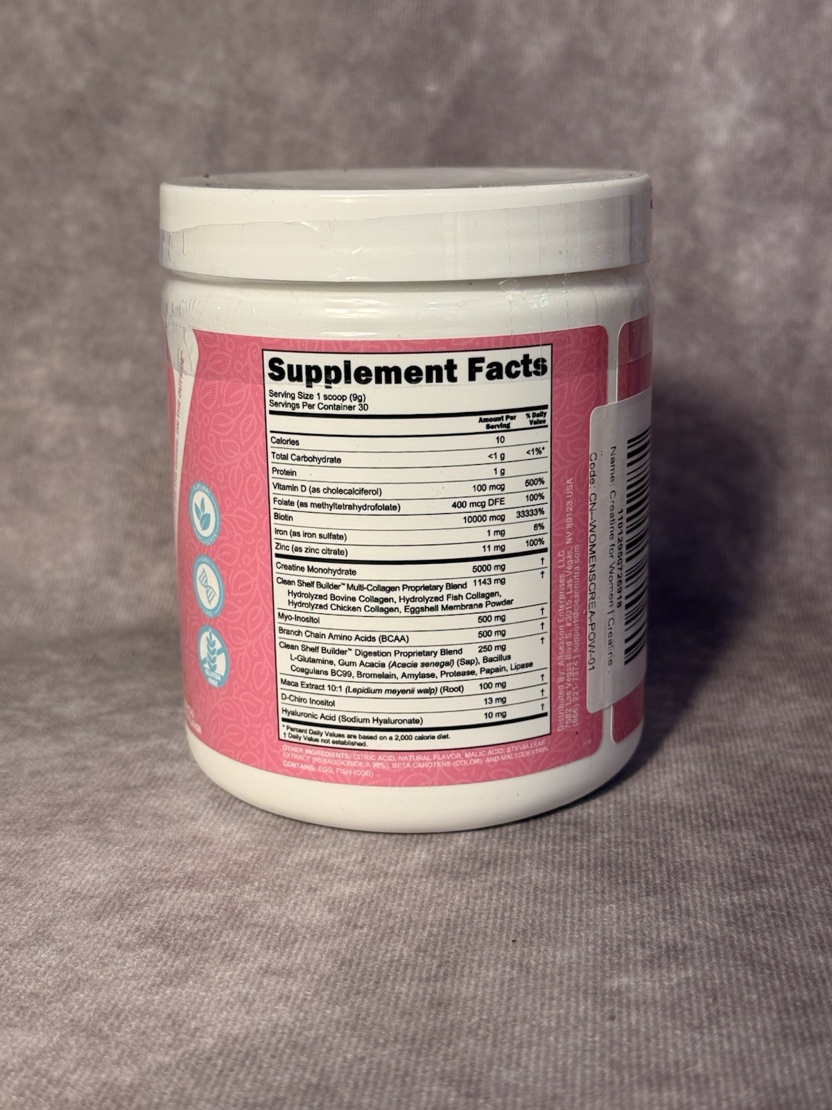 Clean Nutra Women’s Creatine Monohydrate Powder 5000mg Tropical Orange 9.48oz