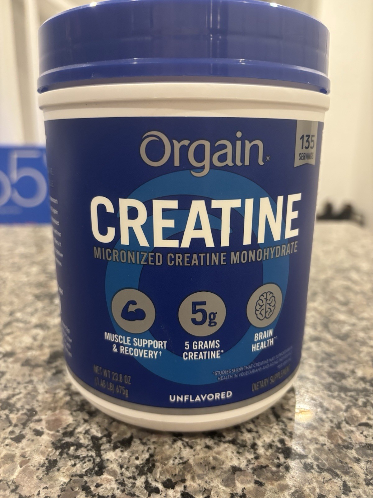 Orgain Micronized Creatine Monohydrate Powder Unflavored 23.8 oz, 135