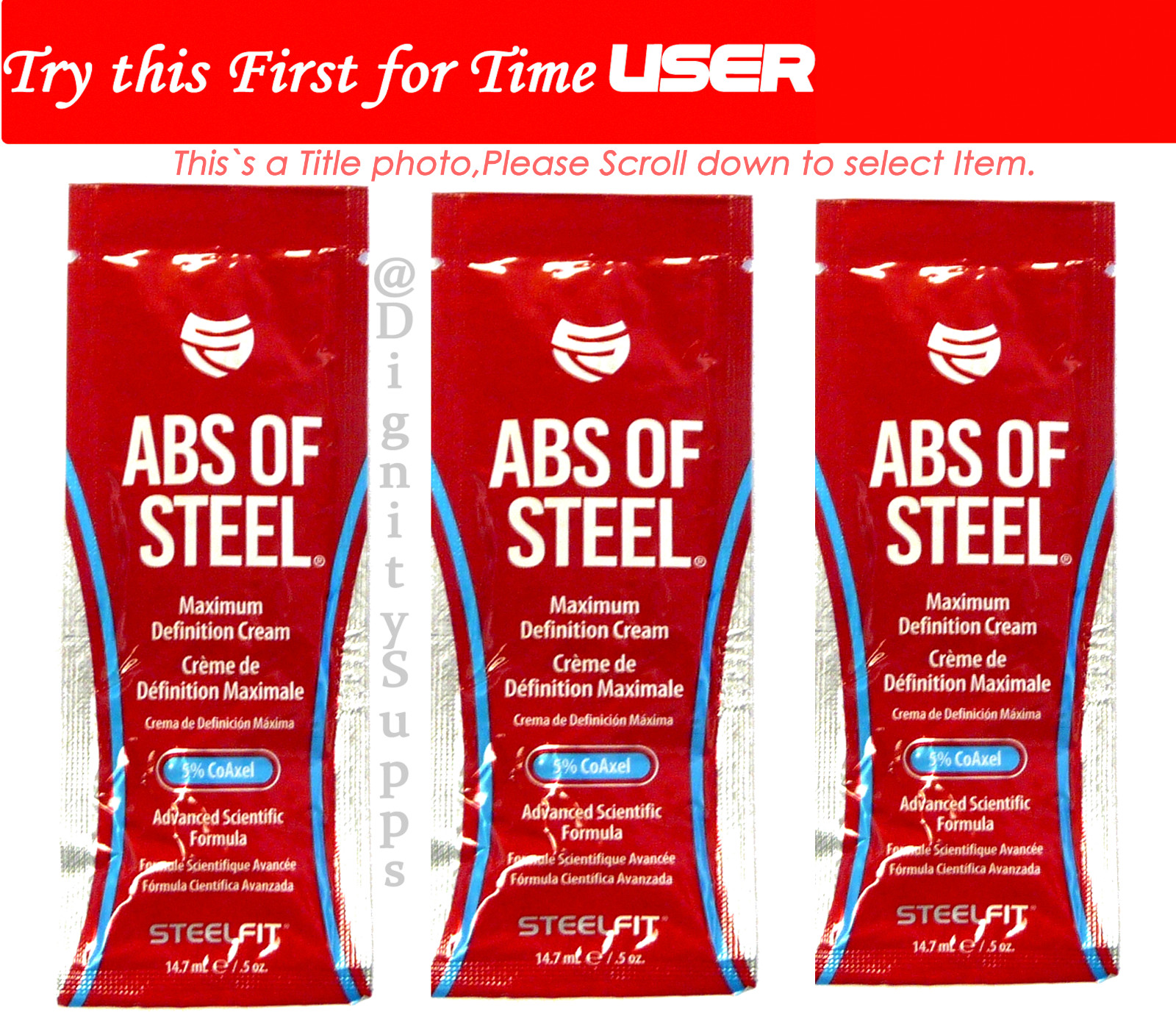 Steel Fit ABS of Steel , Buns of Steel 0.5 oz samples pack, Select the option