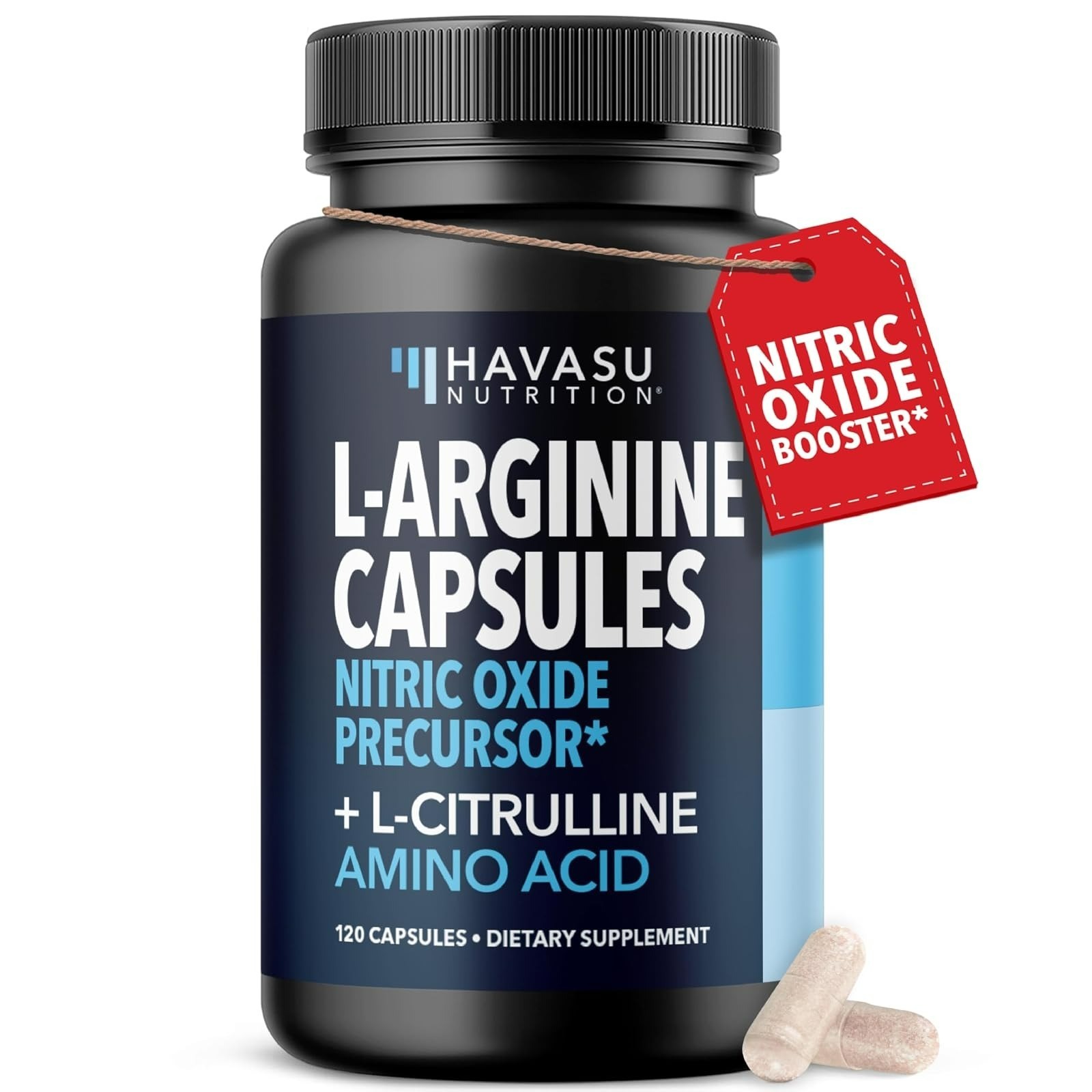 L-Arginine and L-Citrulline Capsules for Men, Nitric Oxide Support, 60 Count