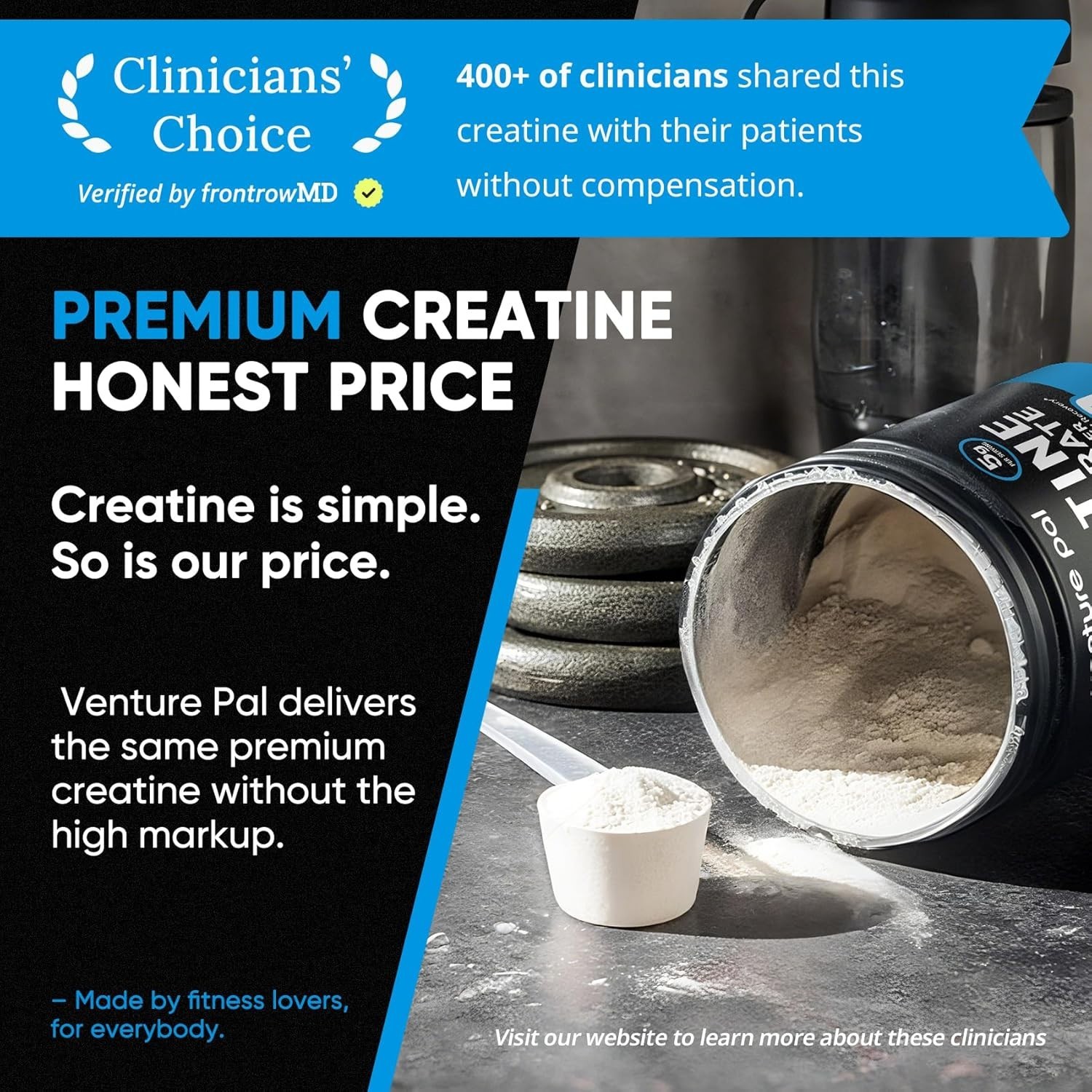 100% Pure Micronized Creatine Monohydrate Powder, Unflavored Creatine for Wom…