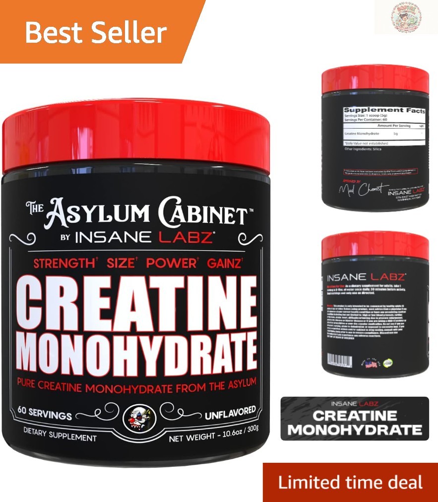 Caffeine-Free Creatine Monohydrate – 60 Servings to Elevate Muscle Performance