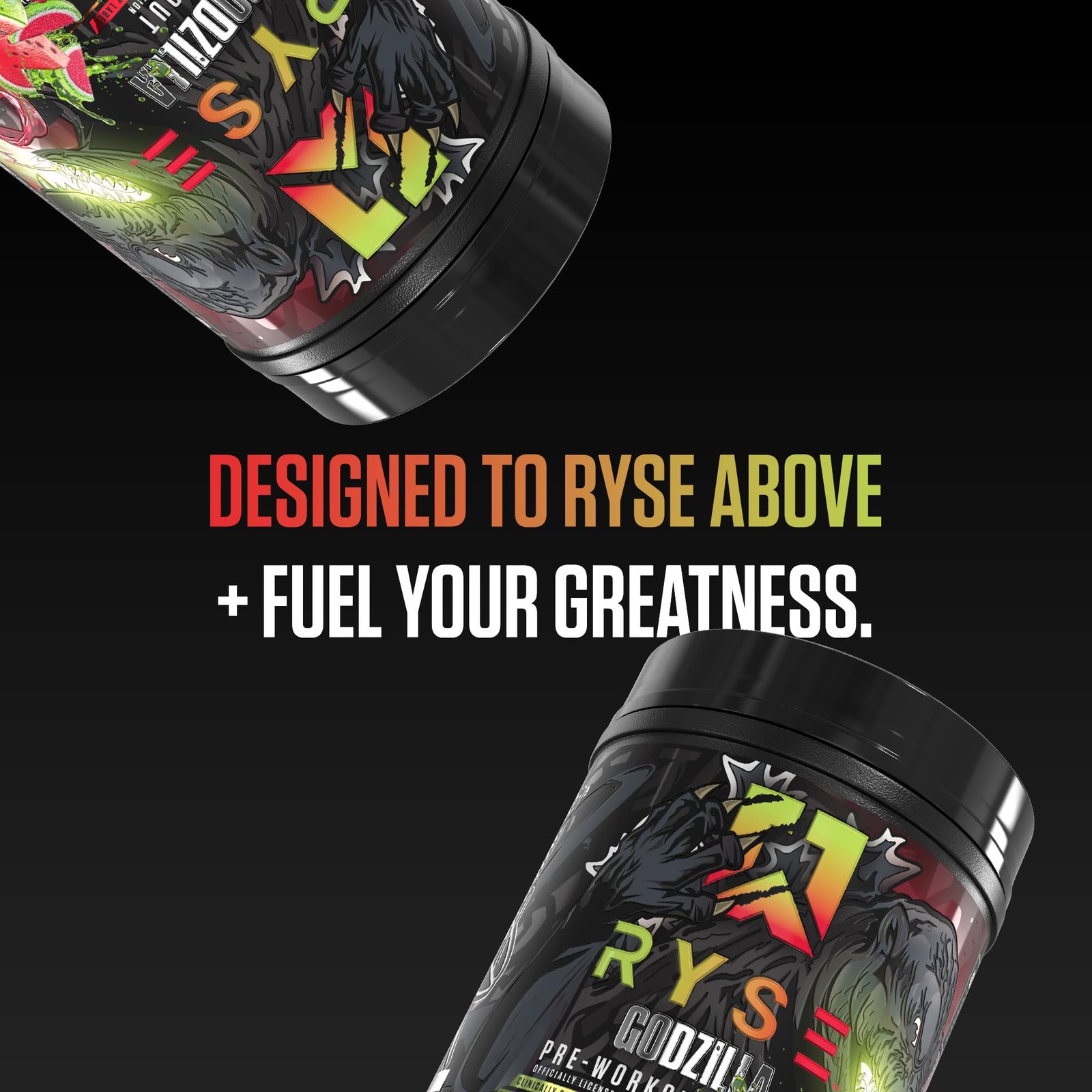 RYSE Godzilla X Noel Deyzel Pre Workout Powder Sour Watermelon 400mg Caffeine