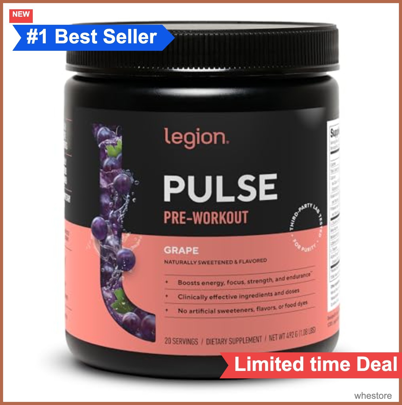 Pre Workout Powder Grape Creatine Free Caffeine Free Nitric Oxide Booster