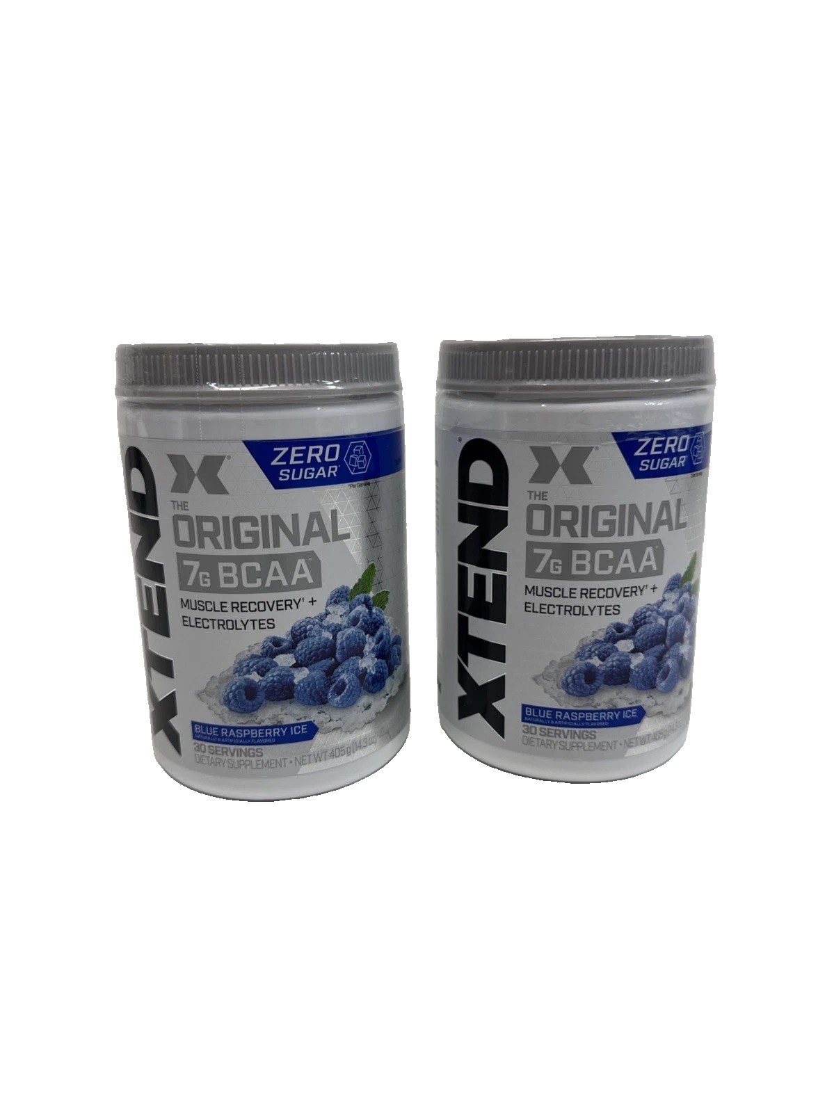 2 Pack XTEND Original BCAA 7g Blue Raspberry Ice 30 Serv 14.3oz Exp 08/2027