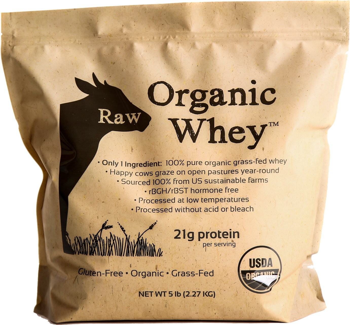 100 Organic Grass Fed Whey Protein Powder Unflavored 5 Pounds Non GMO Gluten …