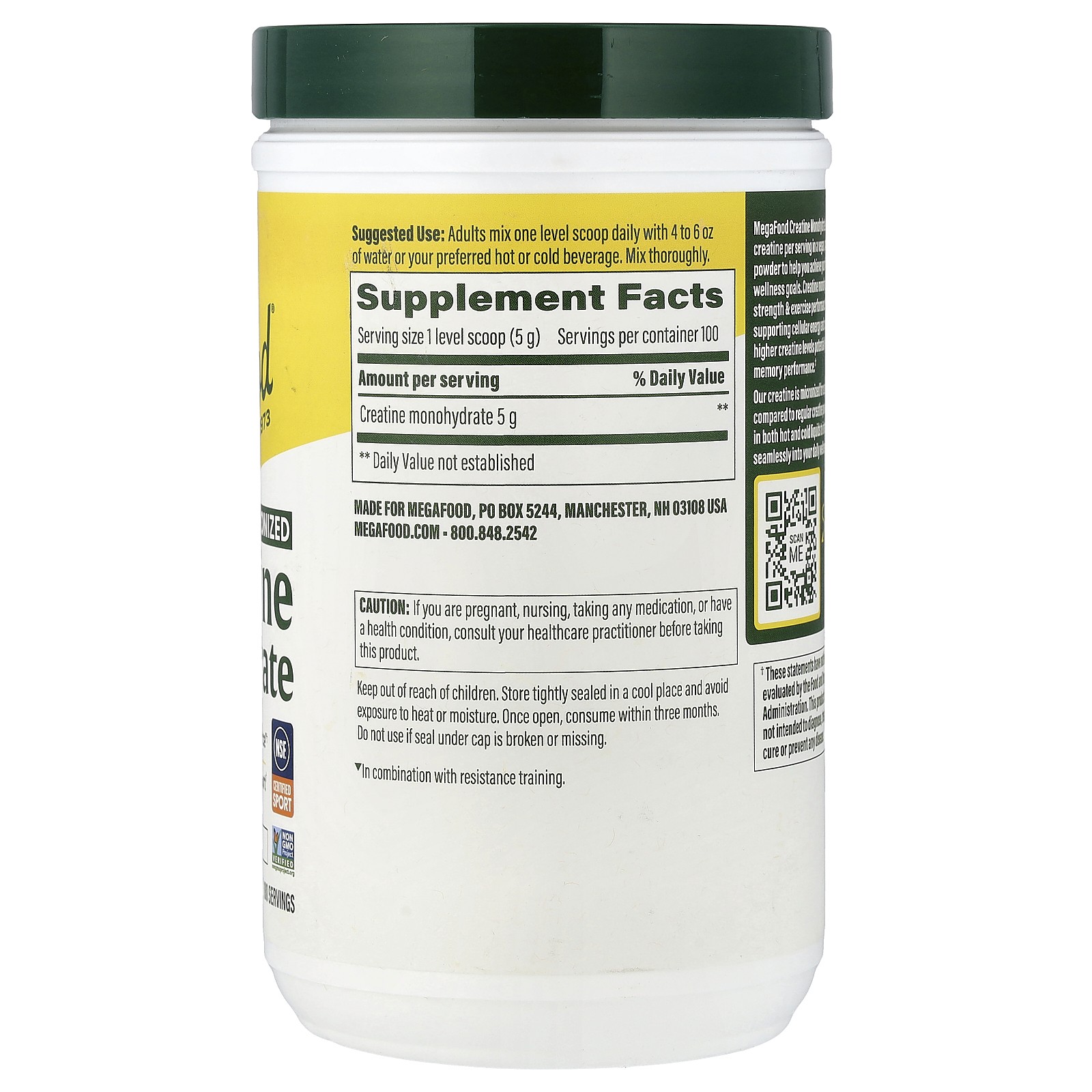 Micronized Creatine Monohydrate Powder, Unflavored, 17.6 oz (500 g)