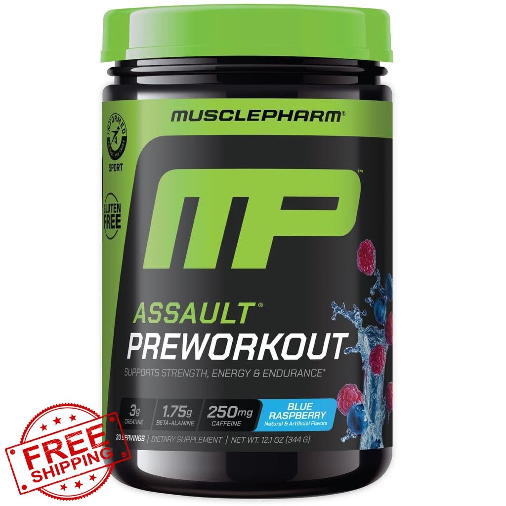 Muscle Pharm Pre Workout Blue Raspberry 30 Servings