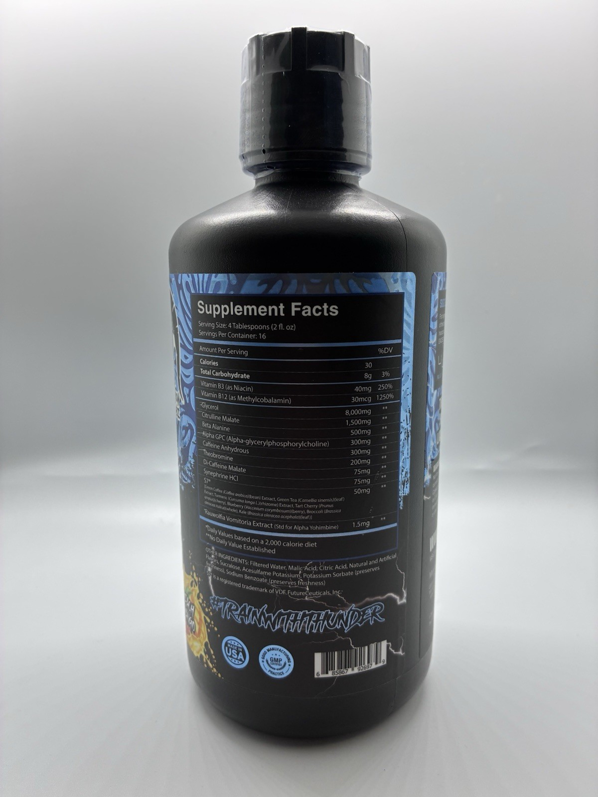 “God of Thunder” Liquid Preworkout Suspension Peach Mango 32 fl oz