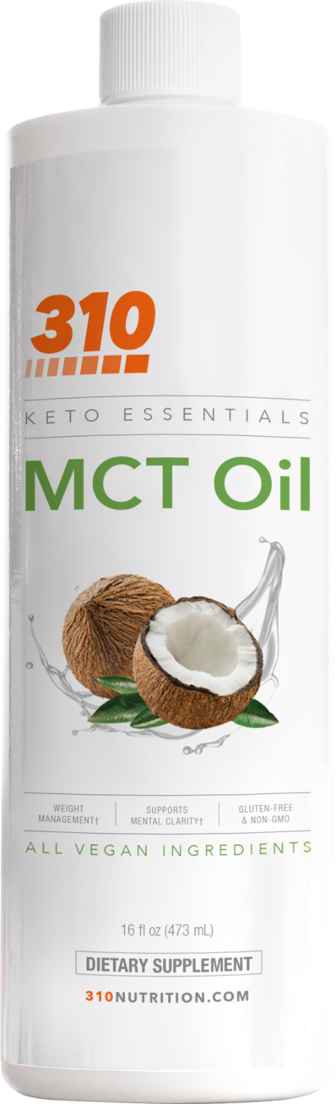 MCT Oil, Keto, and Paleo Friendly by 310 Nutrition – Made from Coconut Oil