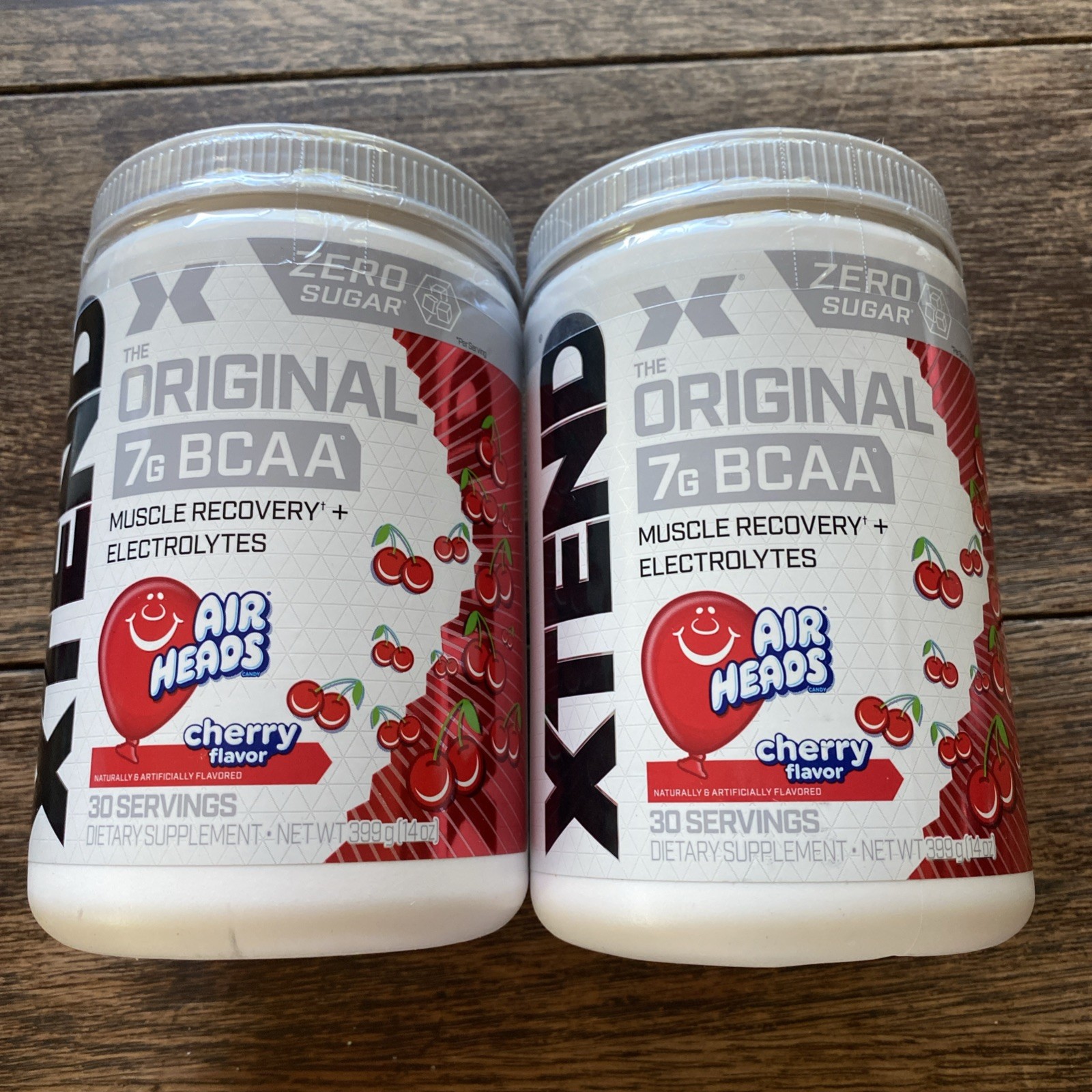 2x XTEND ORIGINAL BCAA 7g Air Heads Zero Sugar, 14 Oz CHERRY Exp 07/27