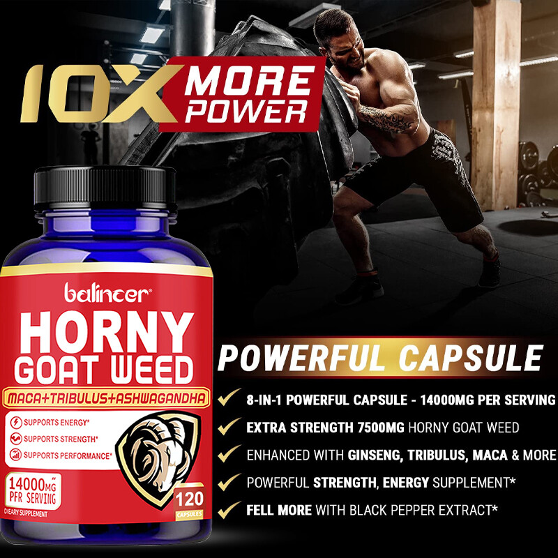 8-in-1 Powerful Capsules – Contains Horny Goat Weed, Maca, Ginseng