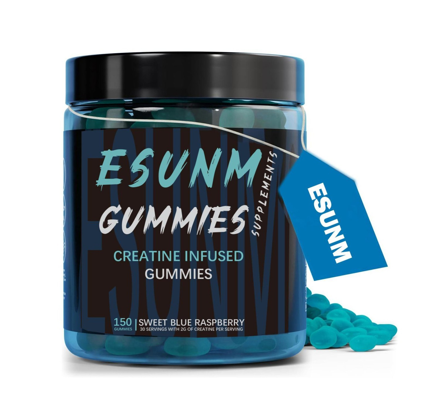 ESUNM Creatine Monohydrate Gummies, Sweet Raspberry, 150 Servings, Sugar-Free