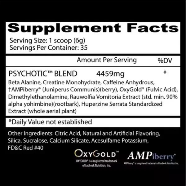Psych-ot-ic Pre Workout GRAPE 35 Servings Extreme Energy