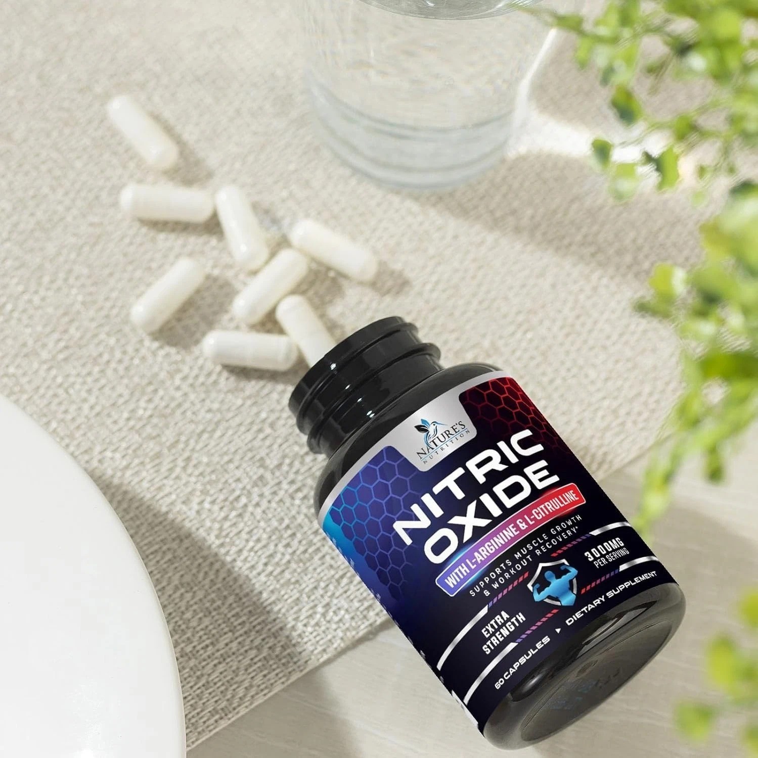 Nitric Oxide Booster 3000mg | 3X Extra Strength L-Arginine Capsules
