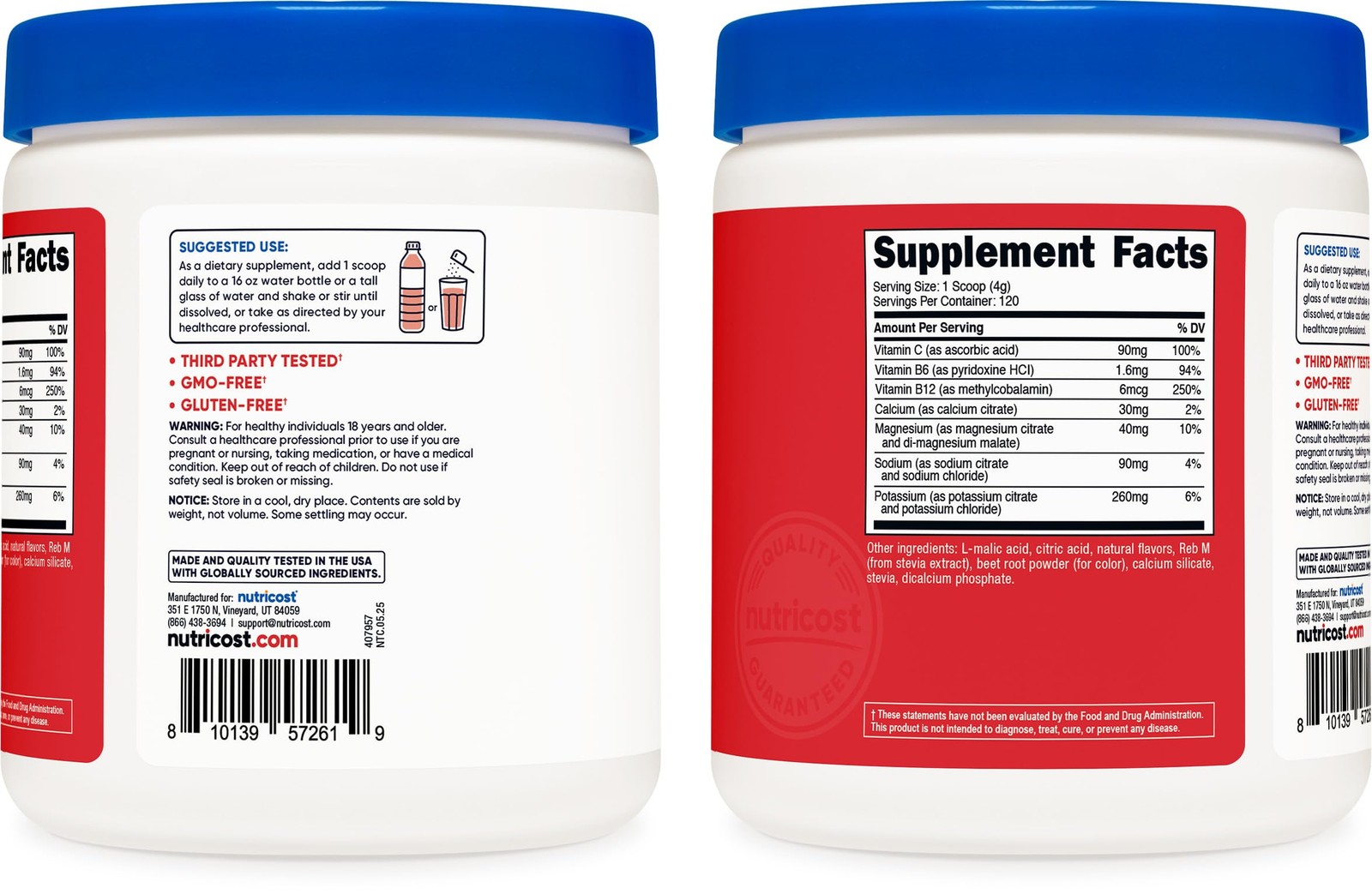 Nutricost Electrolyte Complex Powder 120 Servings – Drink Mix