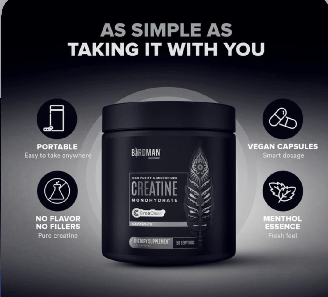 BIRDMAN CREATINE Micronized Monohydrate Capsules 50 servings SOLD OUT!