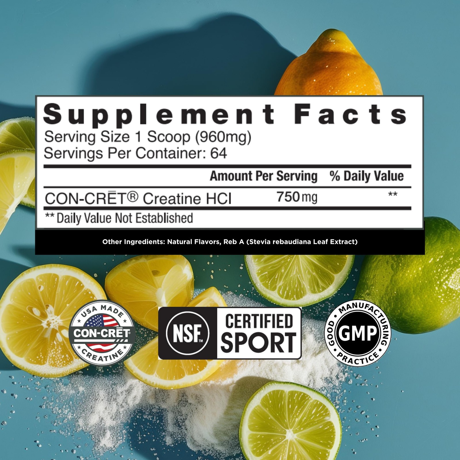 CON-CRET Creatine HCl Powder | Muscle, Cognitive, 64 Servings, No Color