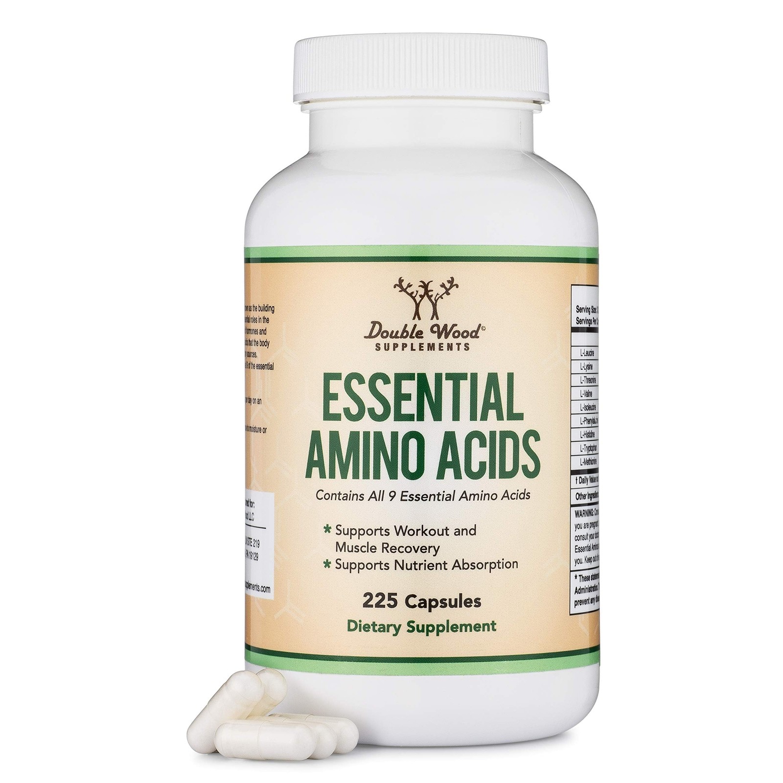 Essential Amino Acids – 1 Gram Per Serving 225 Count (Pack of 1), No Color