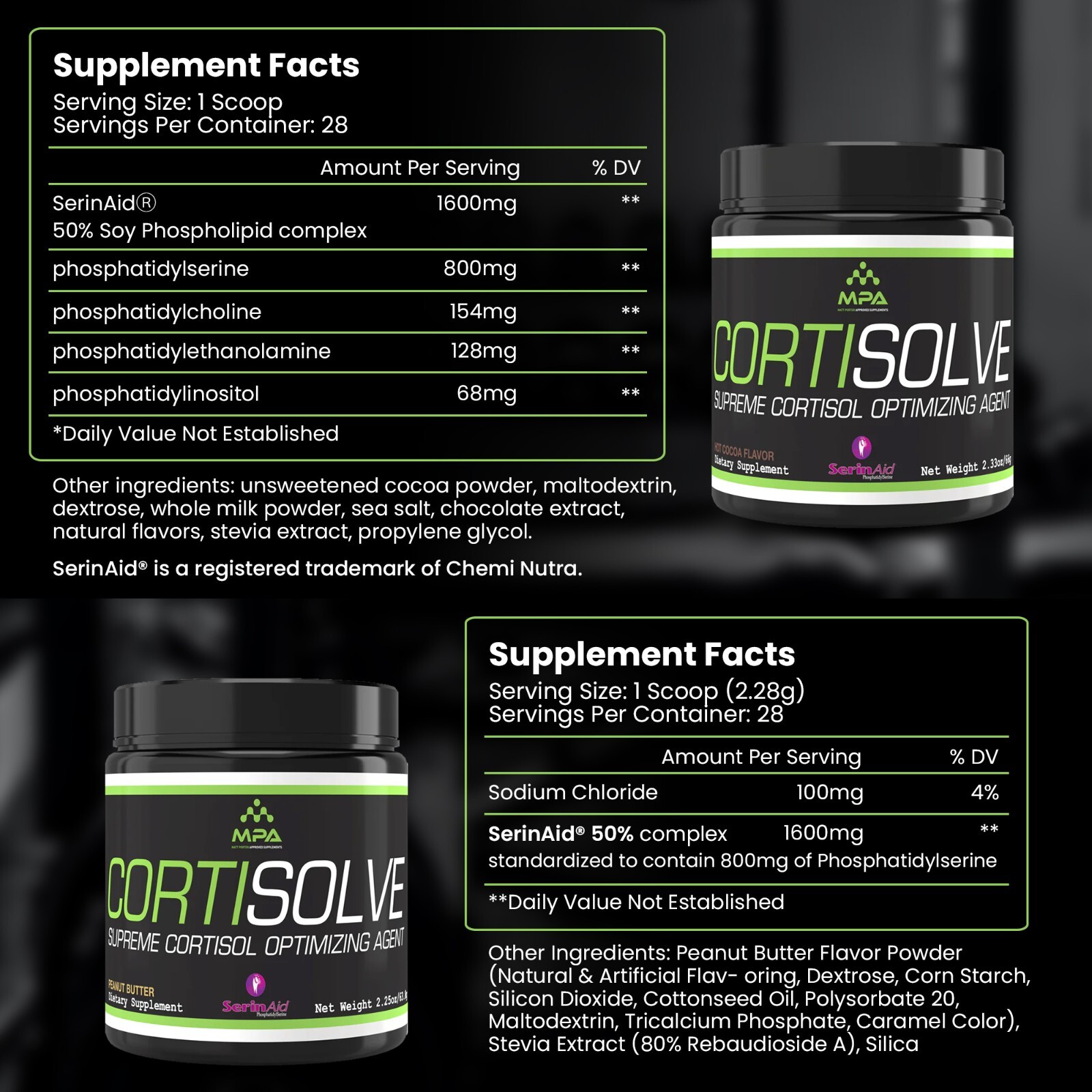 MPA Supps CortiSolve SerinAid Supplements – NEW! – **FREE SHIPPING!**