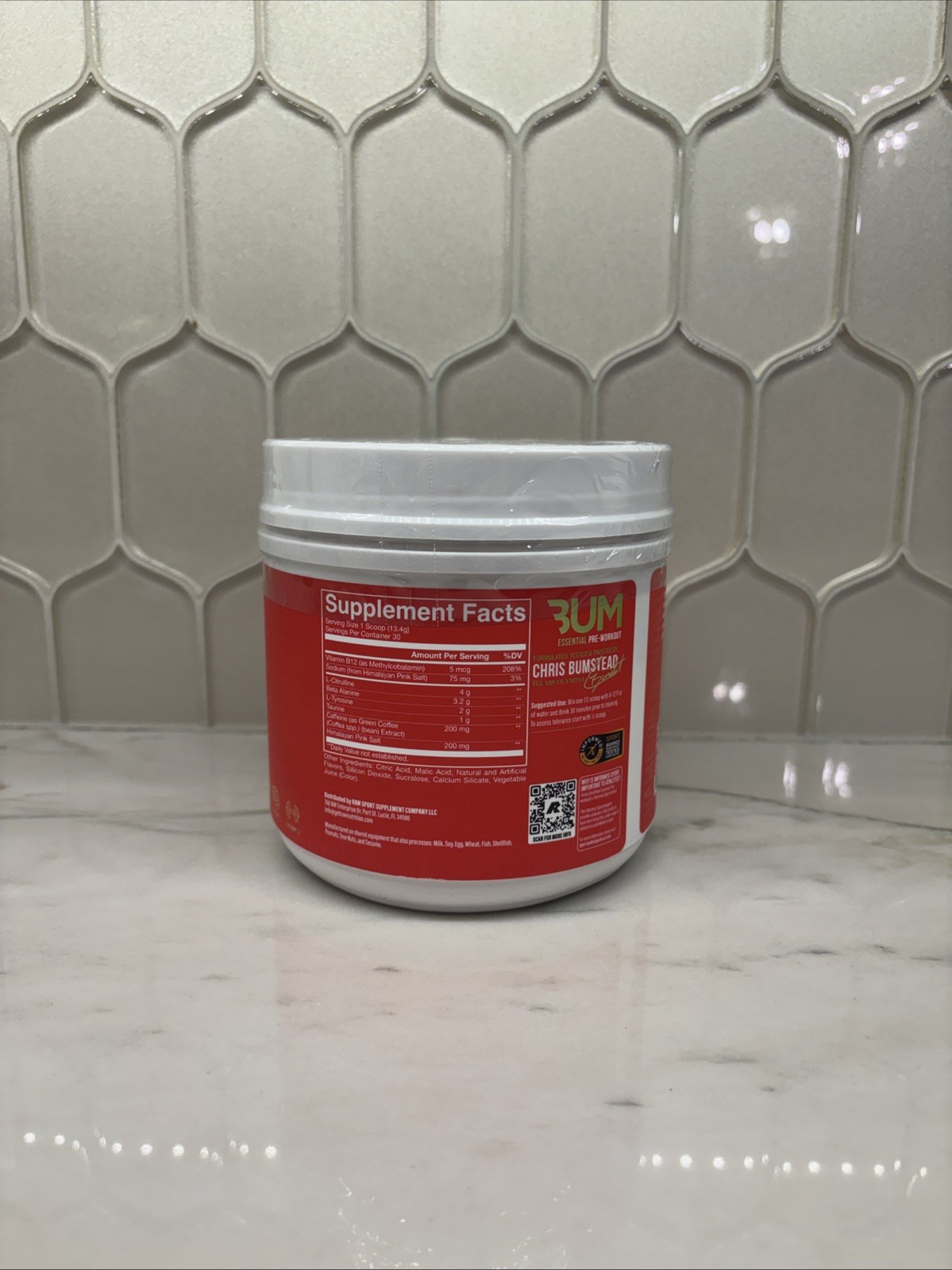 Bum Essential Pre-Workout Sour Watermelon 30 Servings