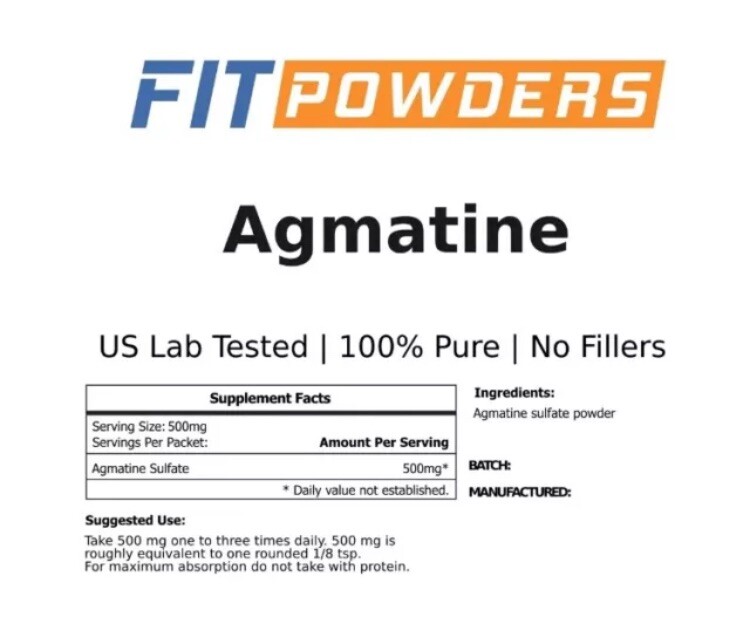 Agmatine Sulfate Powder 4 PACK – 100 Grams BRAND NEW With Dosage Scoop