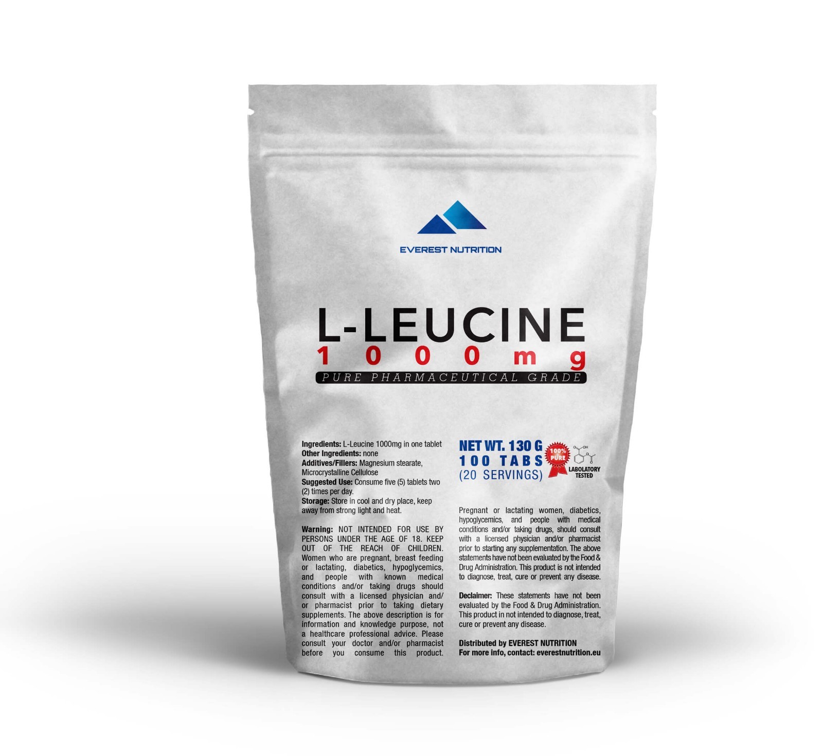 LEUCINE 1000mg TABLETS PURE PHARMACEUTICAL QUALITY ANTICATABOLIC ANABOLIC BCAA