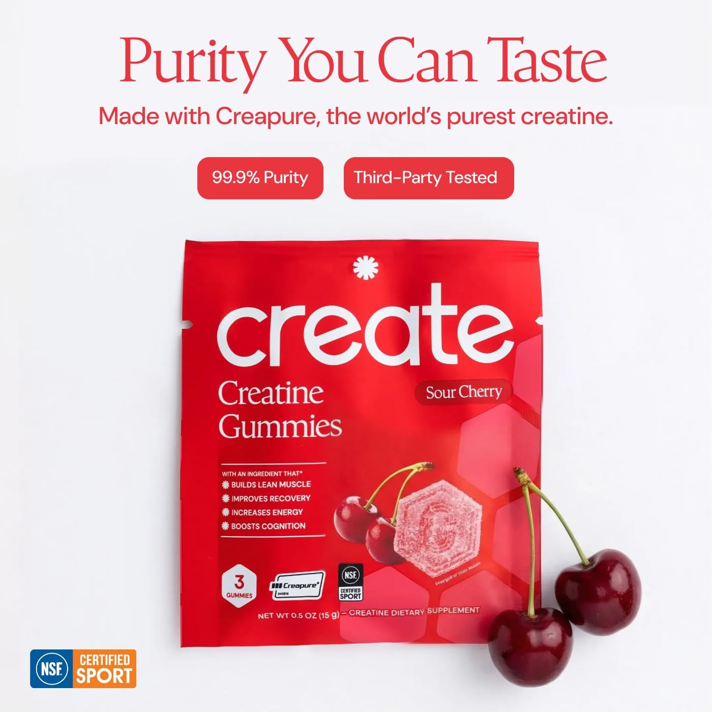 Creatine Gummies for Men & Women – NSF Certified, Made with Creapure Creatine…