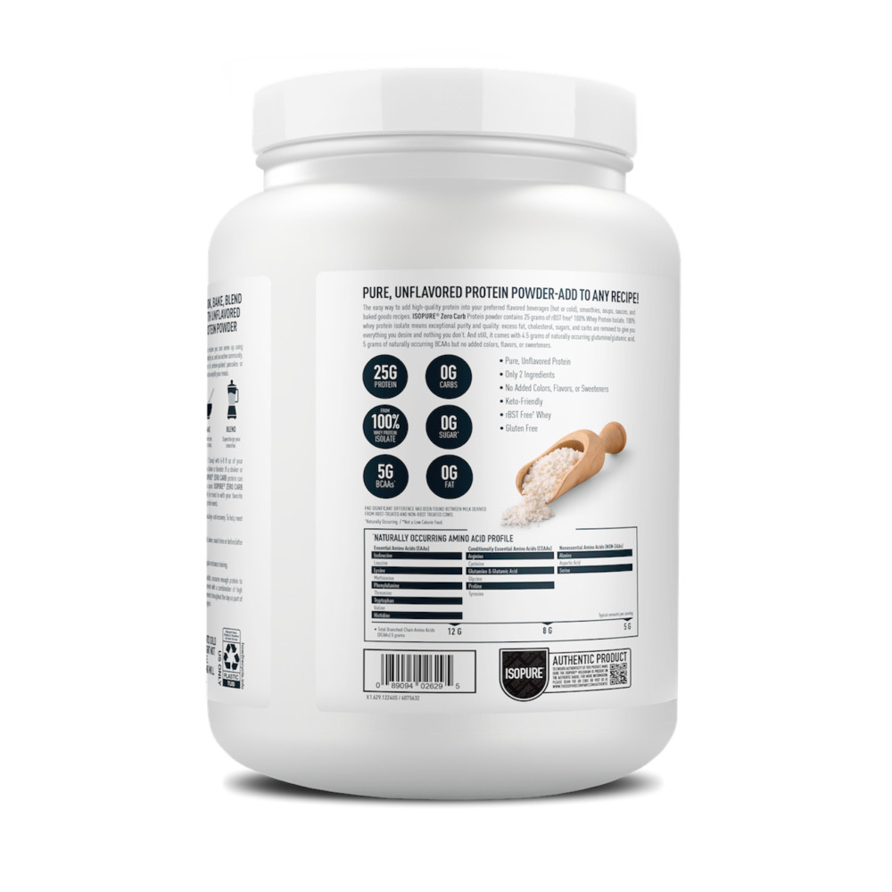 Isopure Zero Carb Protein Powder, 16 OZ, Unflavored