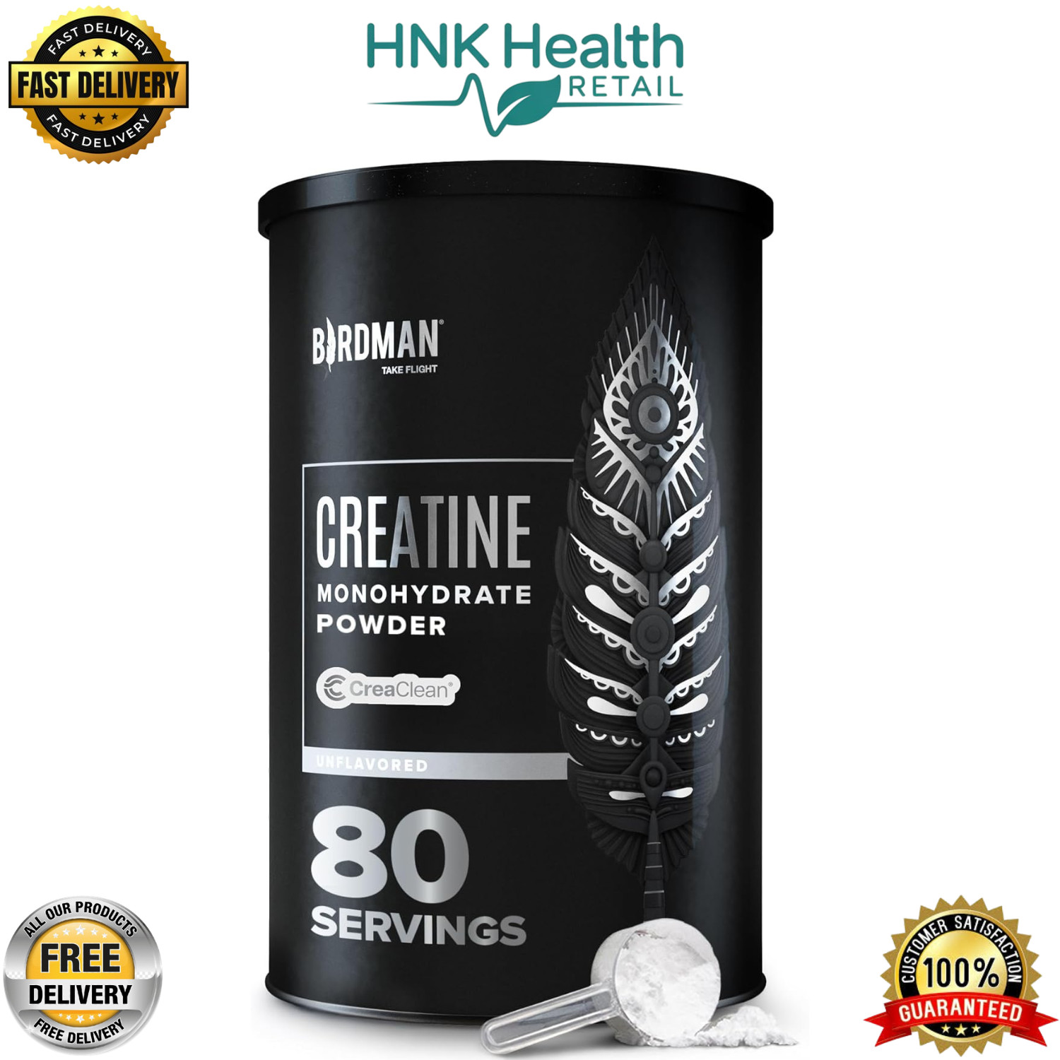 BIRDMAN Micronized Creatine Monohydrate Powder – 80 Servings