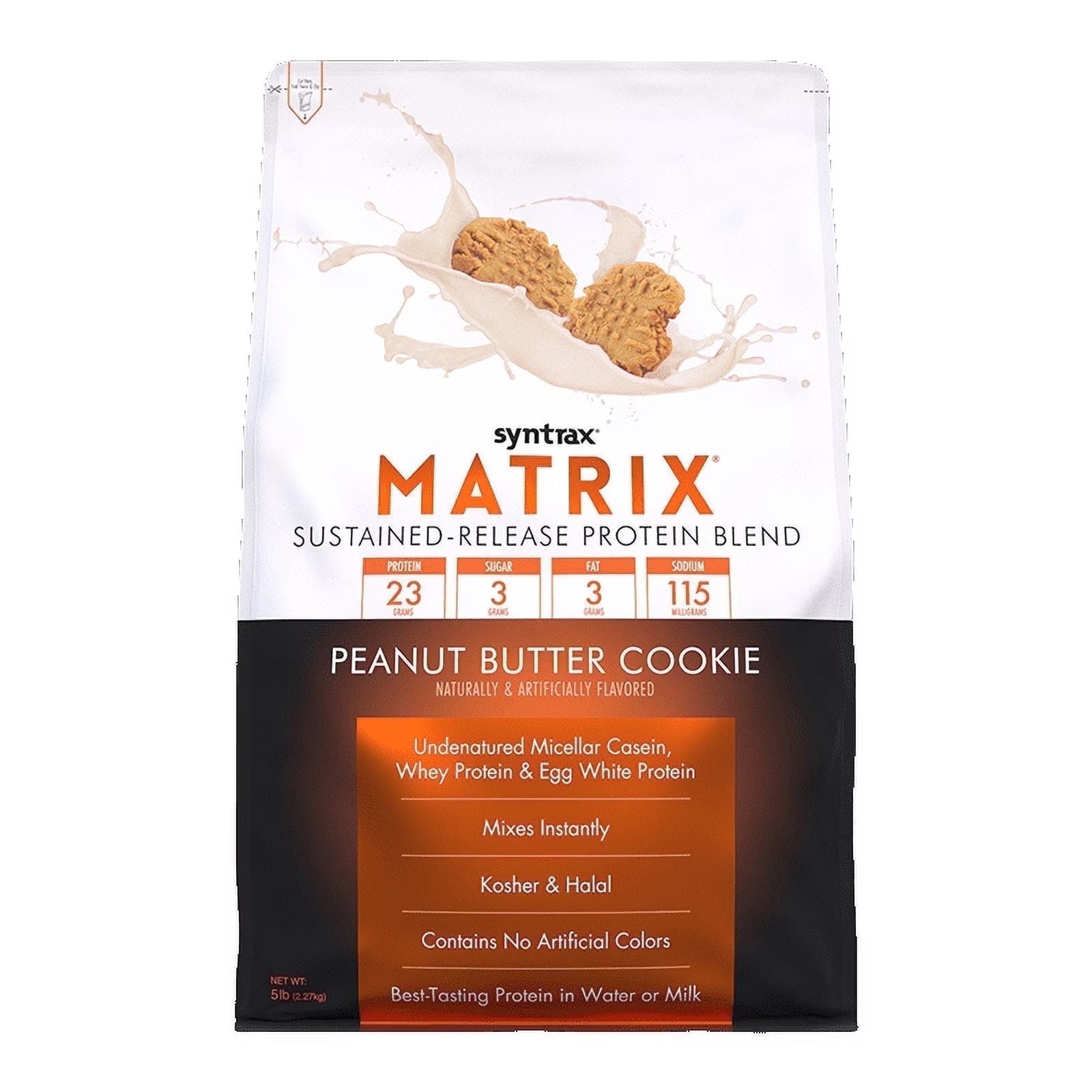 Matrix Peanut Butter Cookie Sustained‑Release Protein Powder Blend 2 Lb with Rea