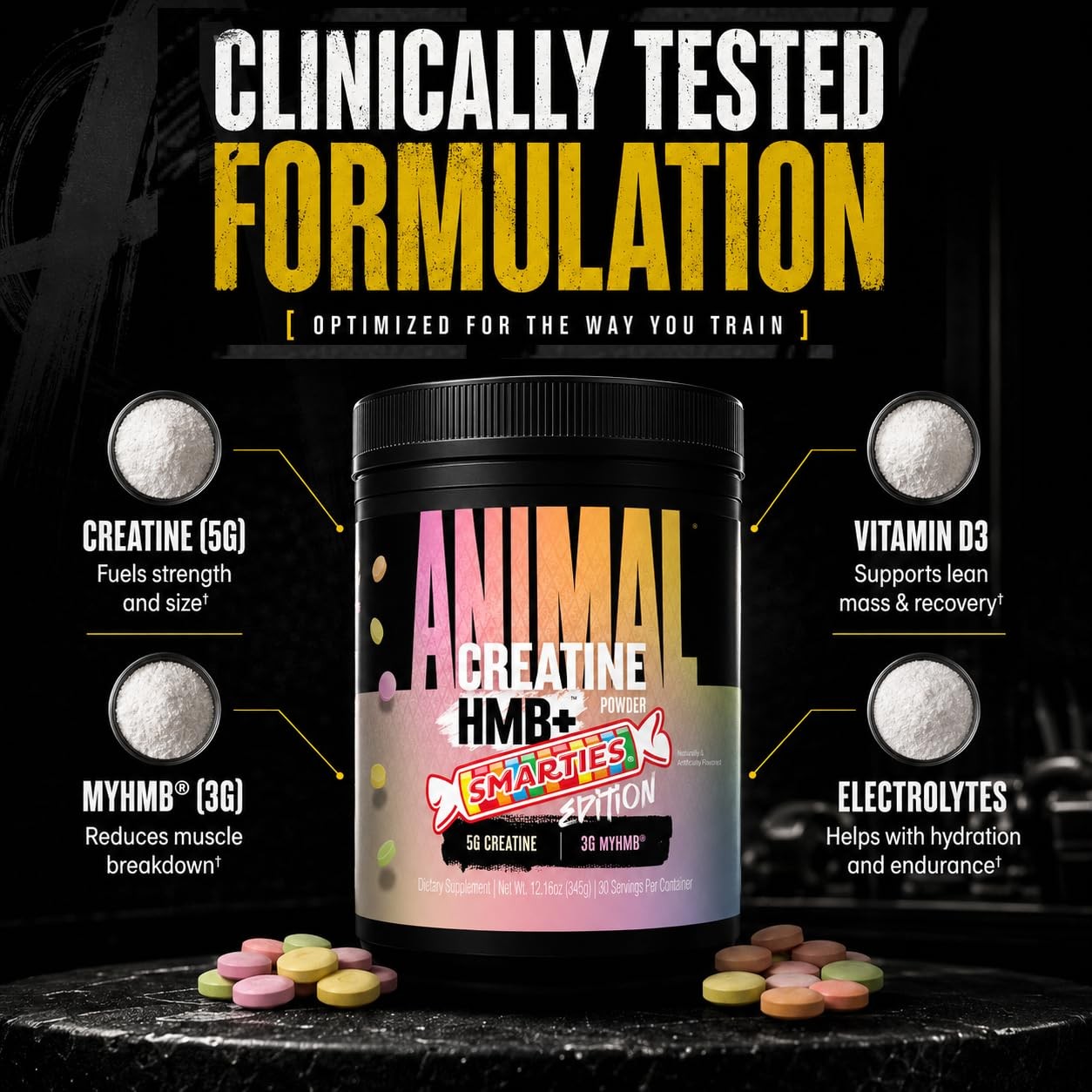 Creatine HMB Powder x Smarties – 3g myHMB + 5g Creatine Monohydrate Powder wi…