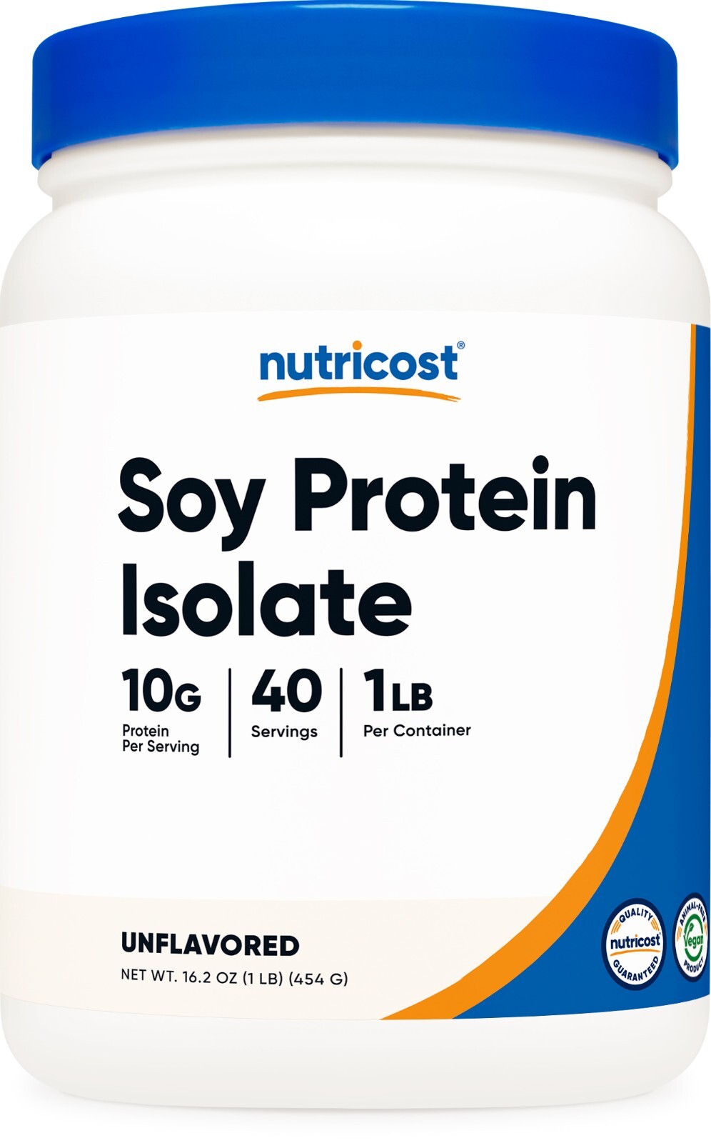 Nutricost Soy Protein Isolate Powder 1LB Unflavored – 10g of Protein Per Serving