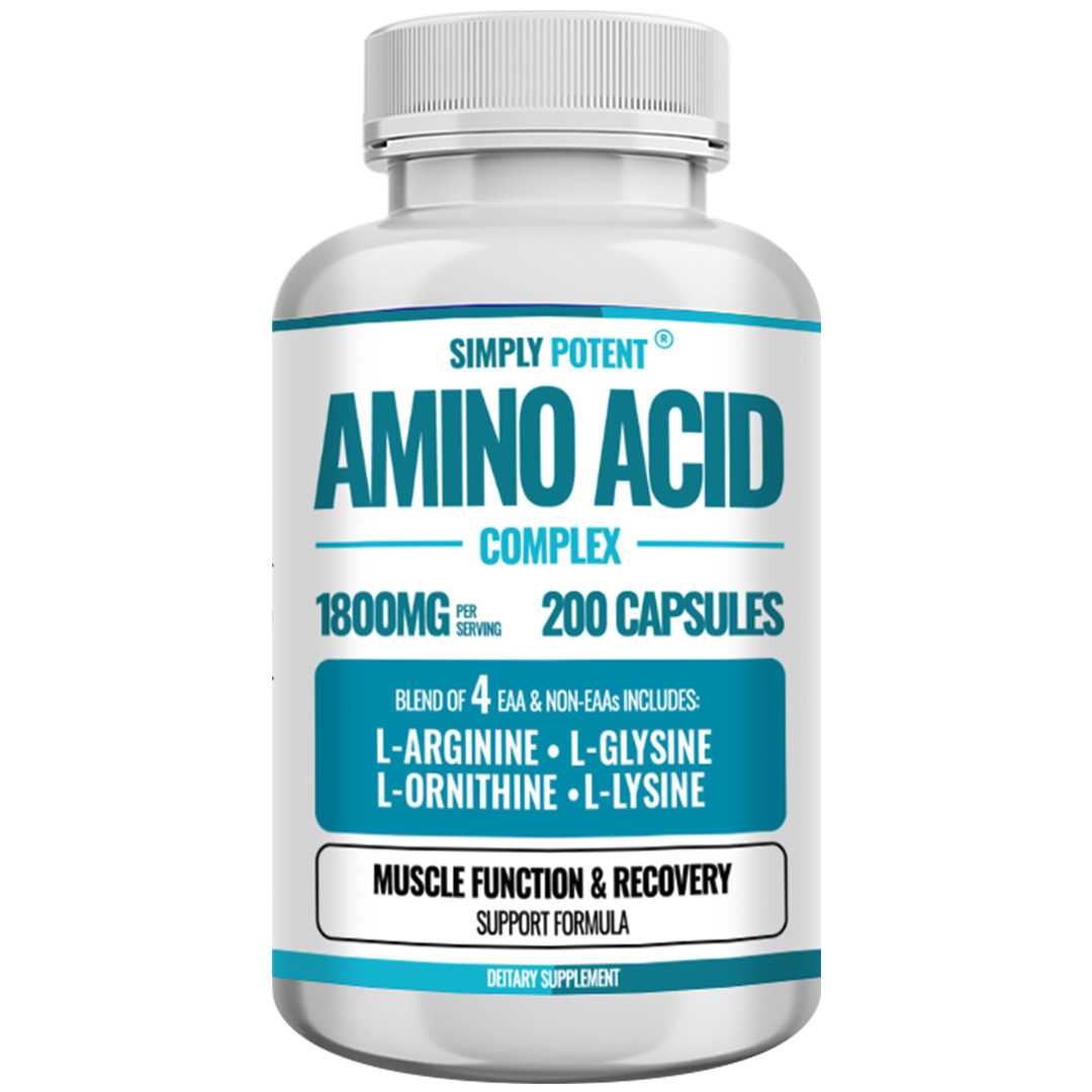Amino Acid Complex 1800mg 200 Capsules, L-Arginine L-Glysine L-Lysine L-Ornithin