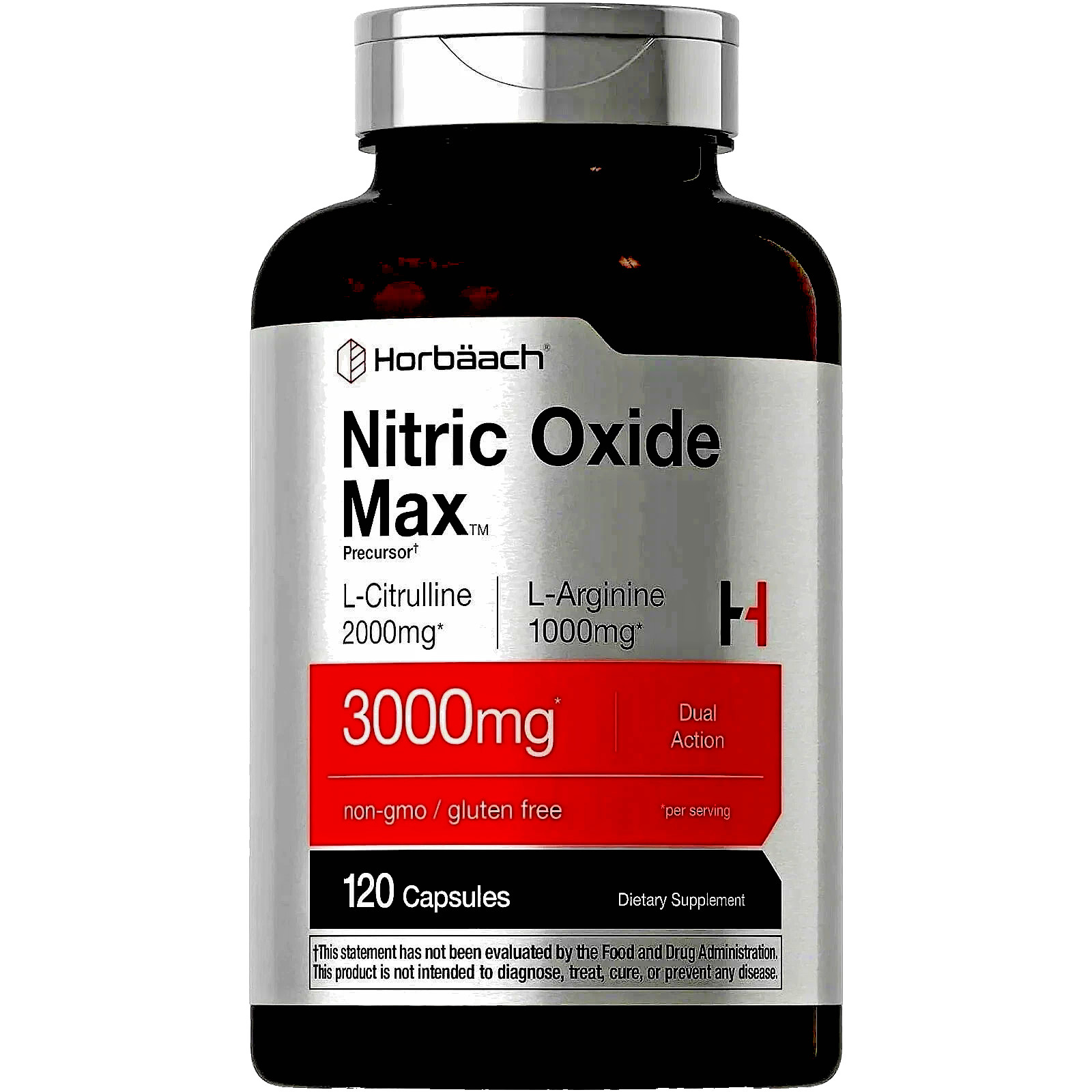 Nitric Oxide Booster L-Arginine, L-Citrulline 3000mg 120 Caps HIGHEST POTENCY