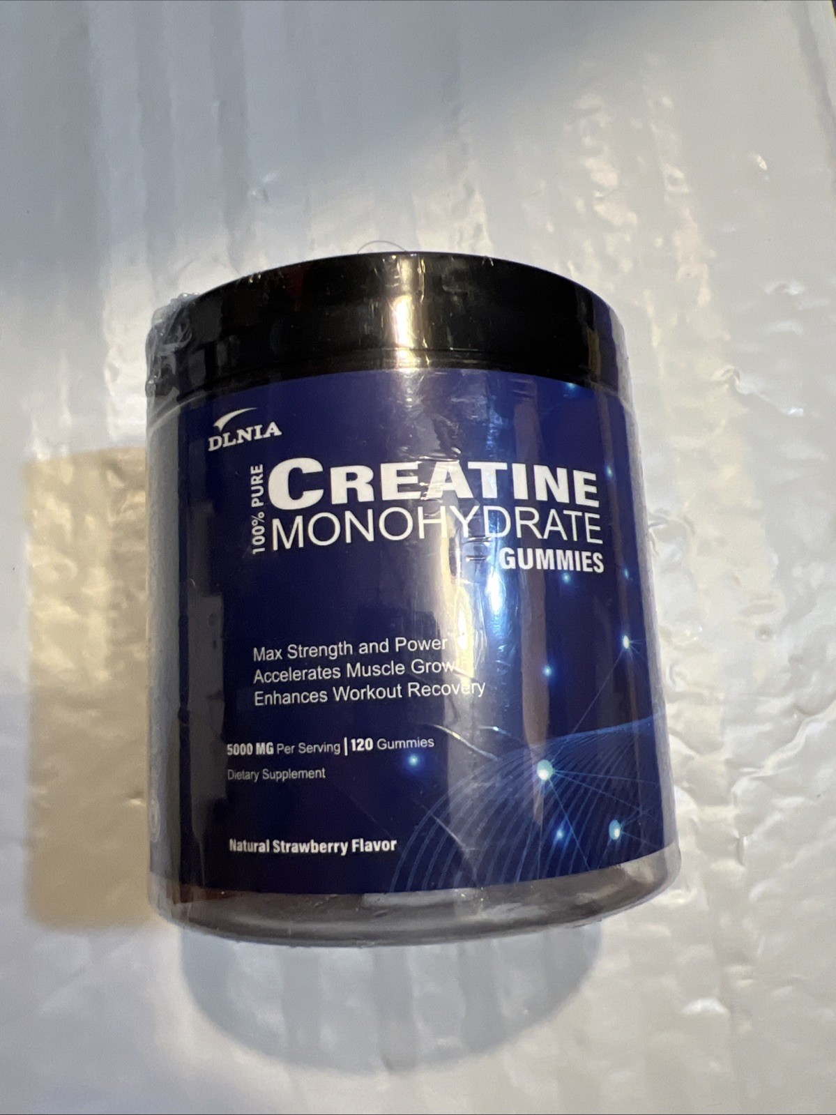 DLNIA creatine monohydrate gummies, 5000 MG,120 gummies, strawberry EXP:06/08/26
