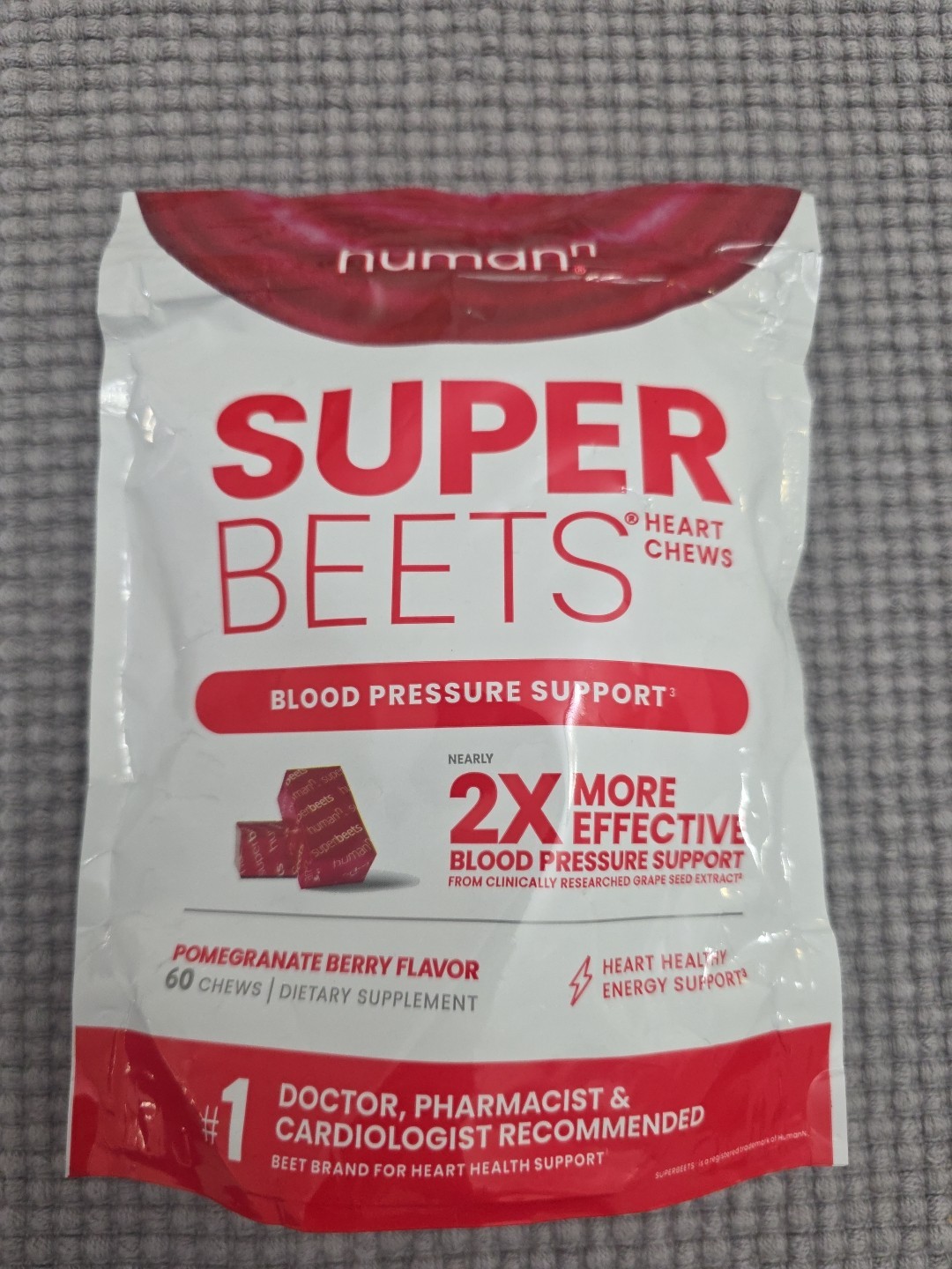 HumanN Super Beets Blood Pressure Support Pomegranate Berry 60ct Exp: 02/27 New
