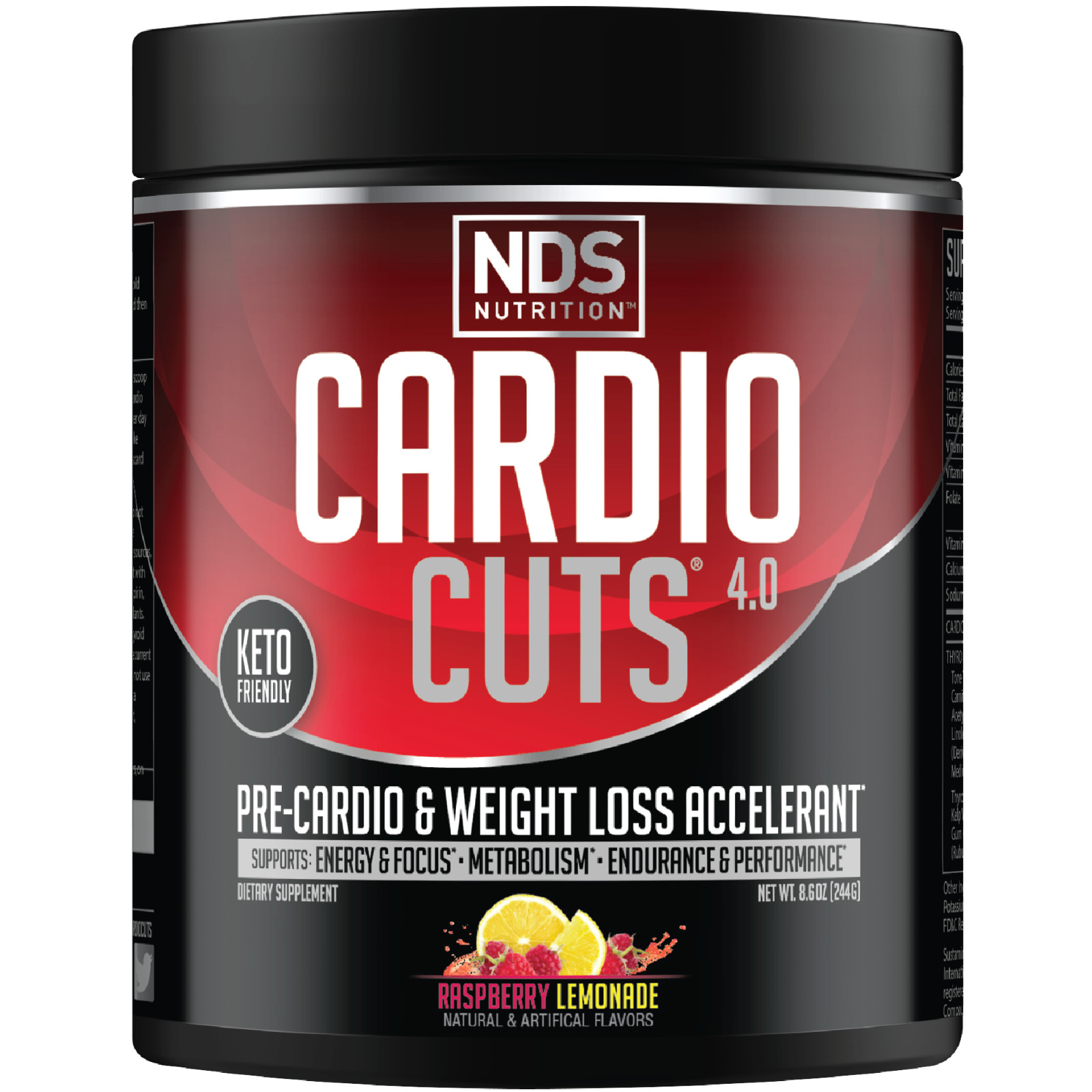 CARDIO CUTS 4.0 Pre-Cardio – Weight Loss Drink Mix – Razz Lemonade (40 Servings)