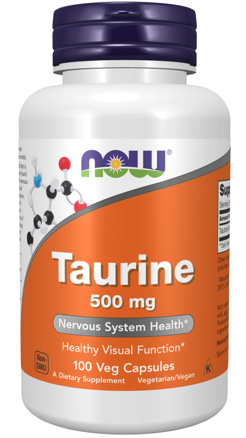 NOW Foods Taurine 500 mg 100 Caps 04/27EXP Nervous System