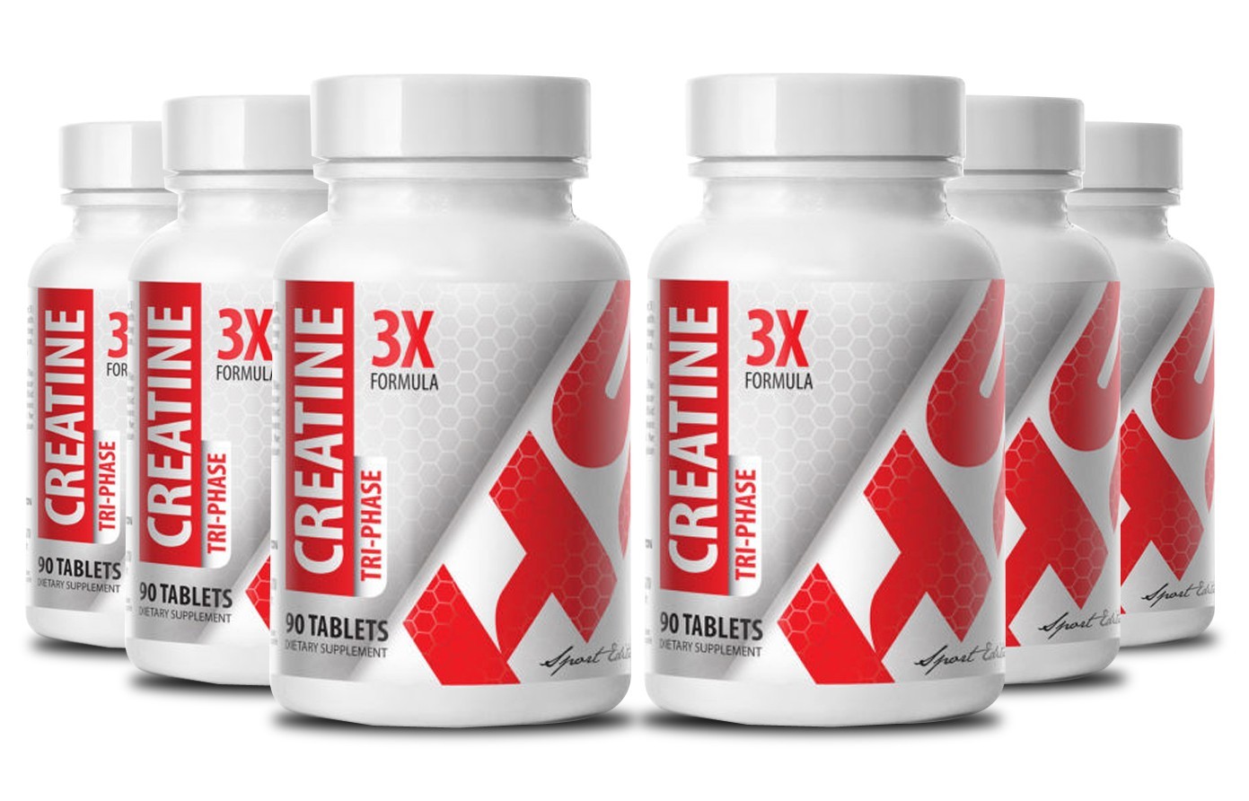 Tri-Phase Creatine 5000 Monohydrate, Phosphate, Pyruvate (6 Bottles 540 Tablets)