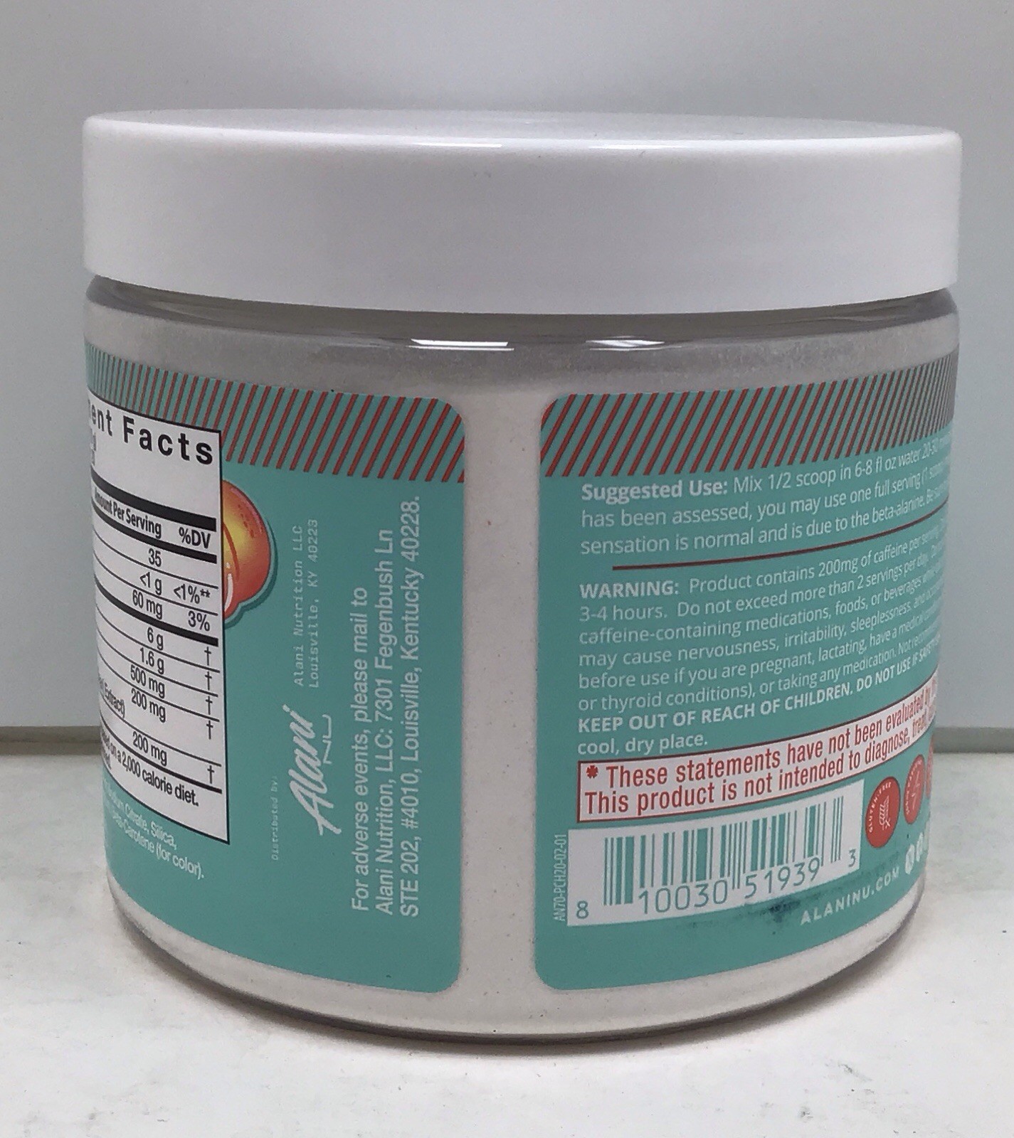 2X ALANI NU PRE-WORKOUT JUICY PEACH 20 SERVINGS EACH EXP 08/2026+ SEALED