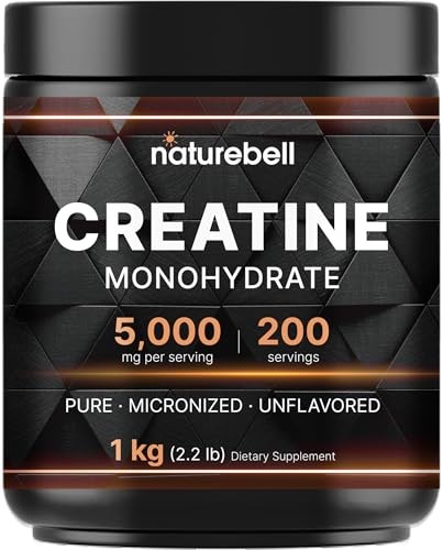 Creatine Monohydrate Powder 1000g 200 Servings Micronized Pure Unflavored